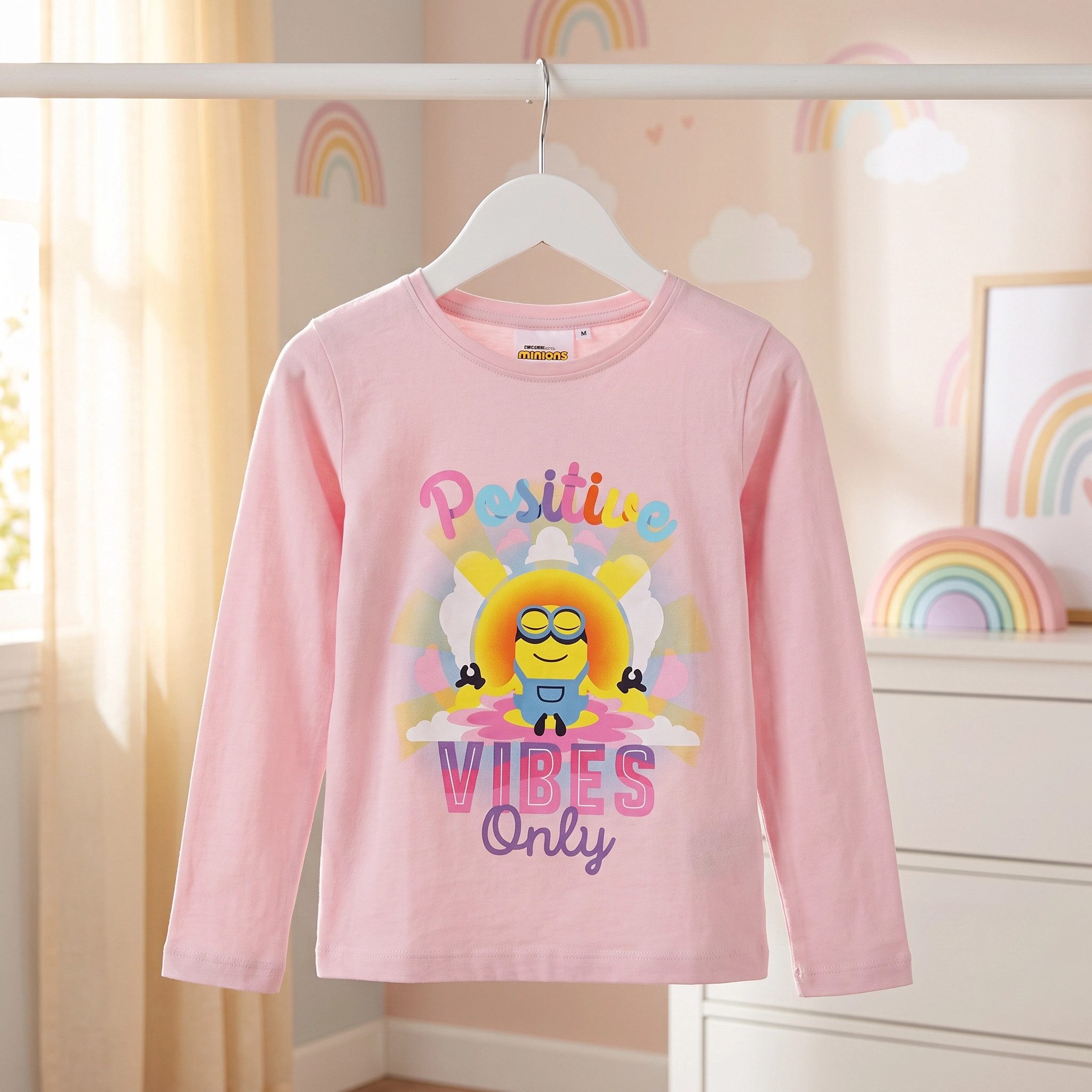 Minions Print-Shirt Minions T-Shirt Langarm Kinder Mädchen Shirt Gr. 104