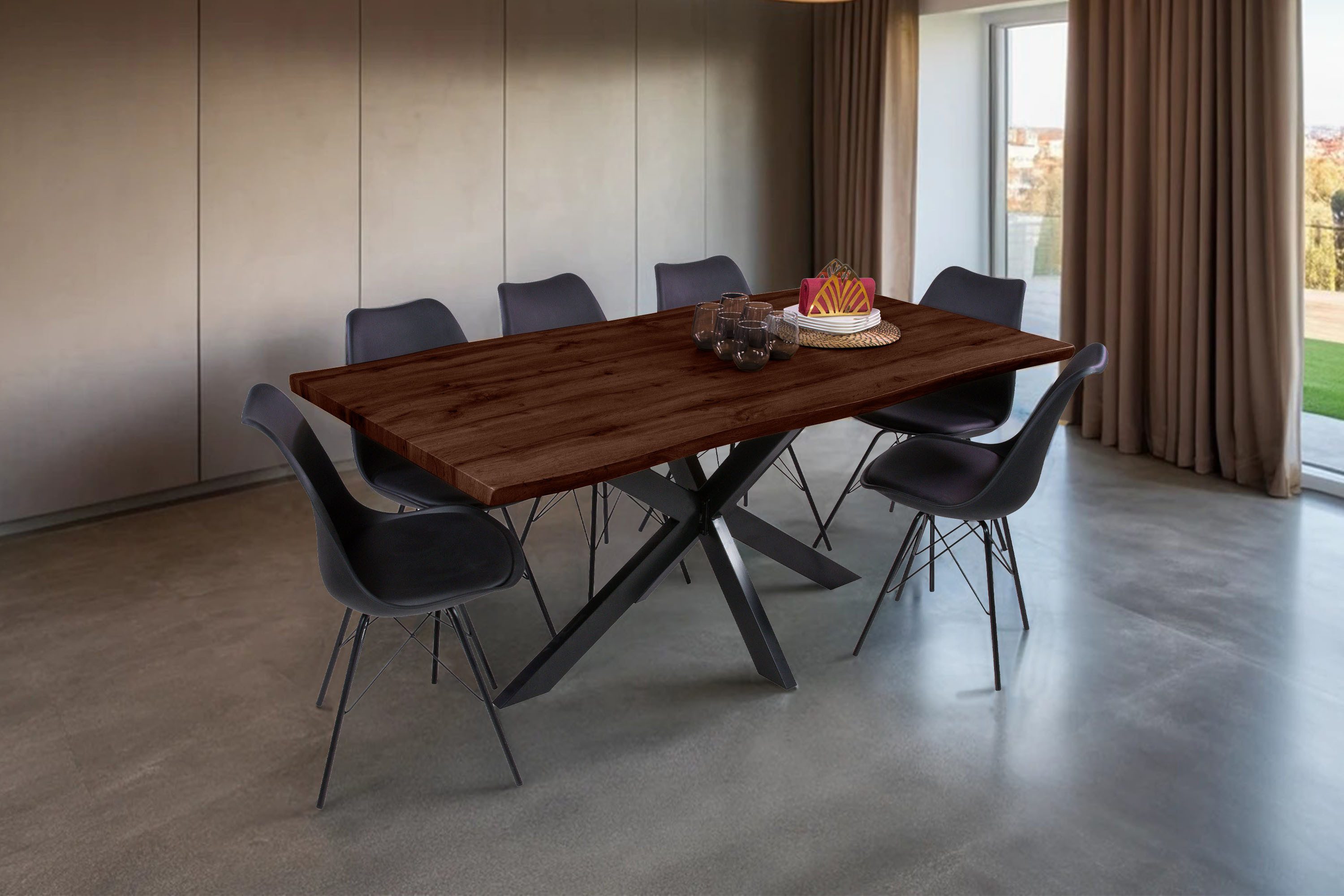 Loreno® Esstisch Josy, verschiedene Holz-Optik, Baumkante, günstig online kaufen
