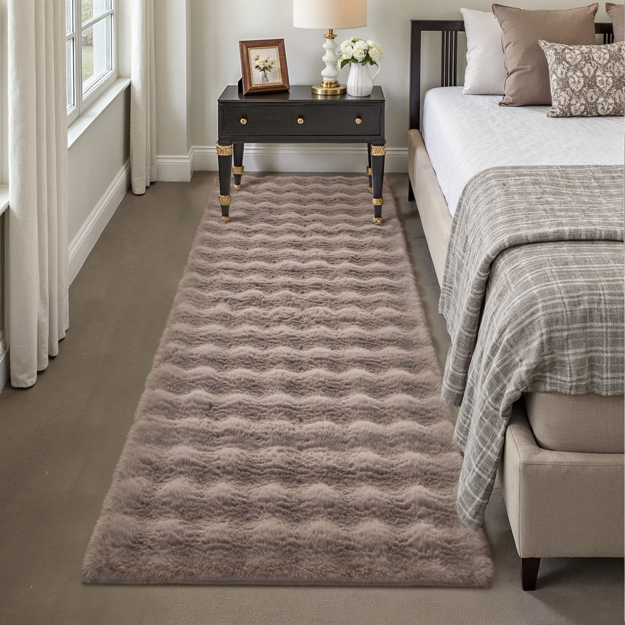 PURECOZY Hochflor-Teppich aus Mikrofaser, weich, rutschfest & maschinenwaschbar, Rechteckig, Höhe: 23 mm, geeignet für verschiedene Innenräume