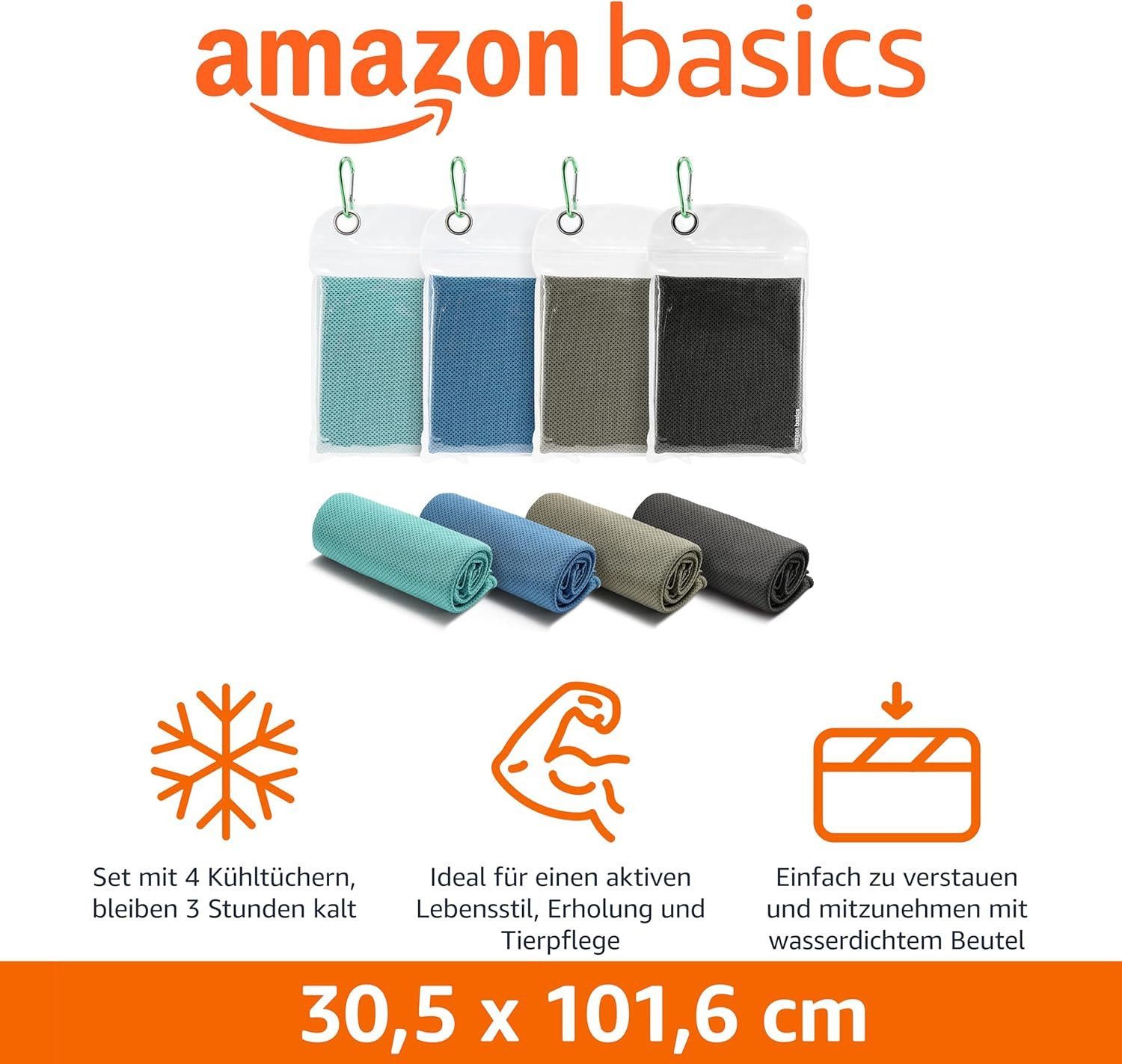 FELIXLEO Sporthandtuch Sport Kühlhandtücher 4er Set für Hals Gesicht Training 102x31 cm, (8-St)
