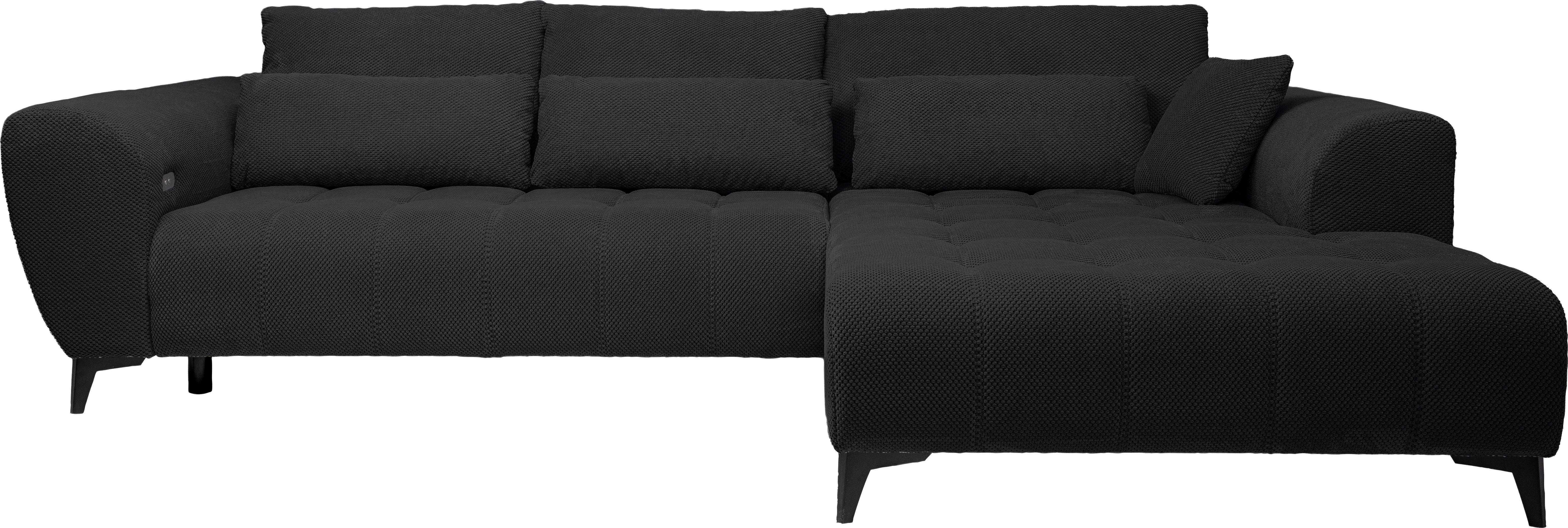 WERK2 Ecksofa Garay inkl. elektr. Sitztiefenverstellung, bodenfrei, viel Platz, Waffelcord, L-Form, XXL, elektrische Sitztiefenverstellung – Bild 2 von 5