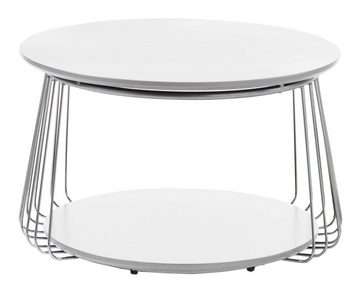 MCA furniture Couchtisch VILNIUS, Weiß matt, mit Ablagefach, Ø 70 cm