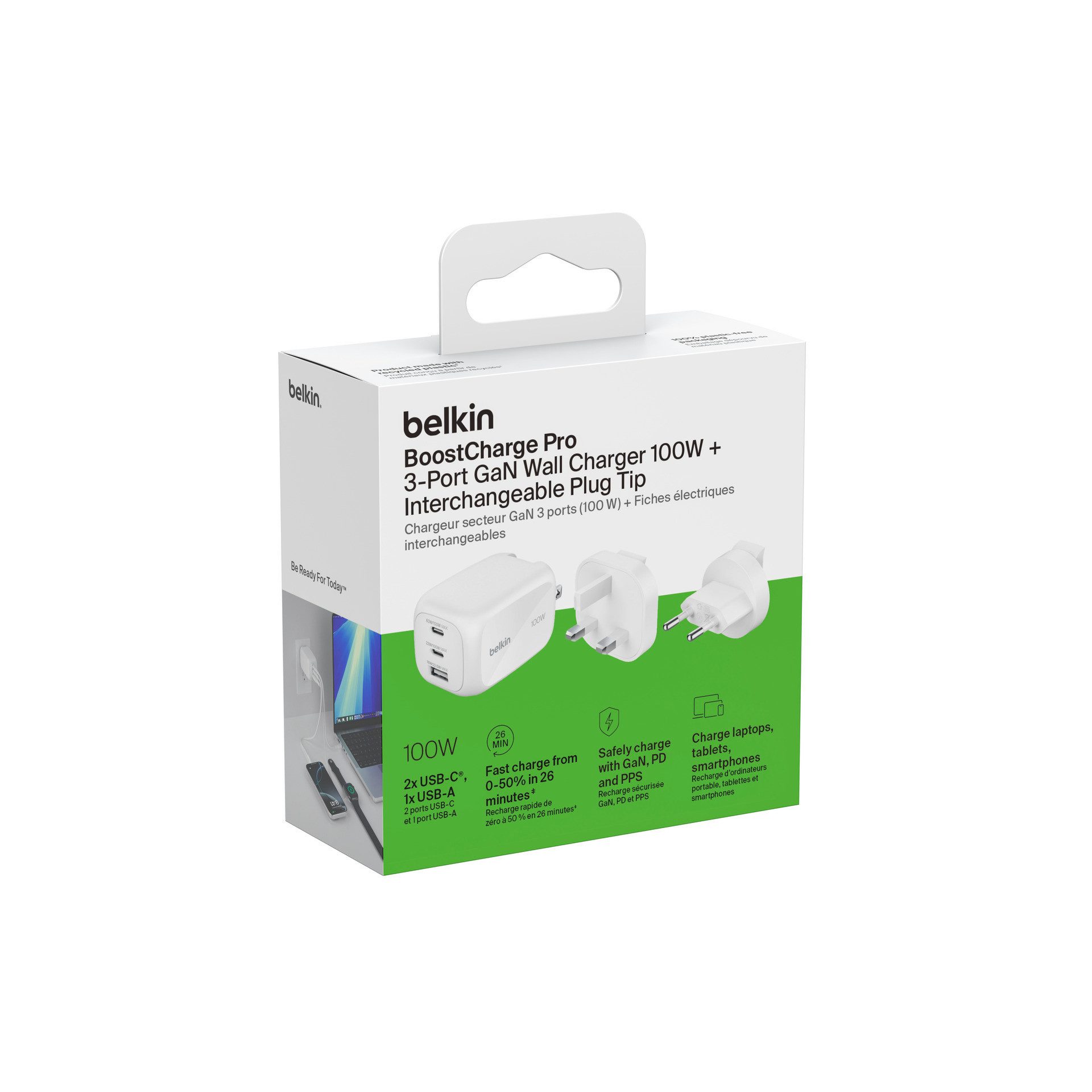Belkin BoostCharge Pro 3-Port-GaN-Charger (100 W) USB-Ladegerät