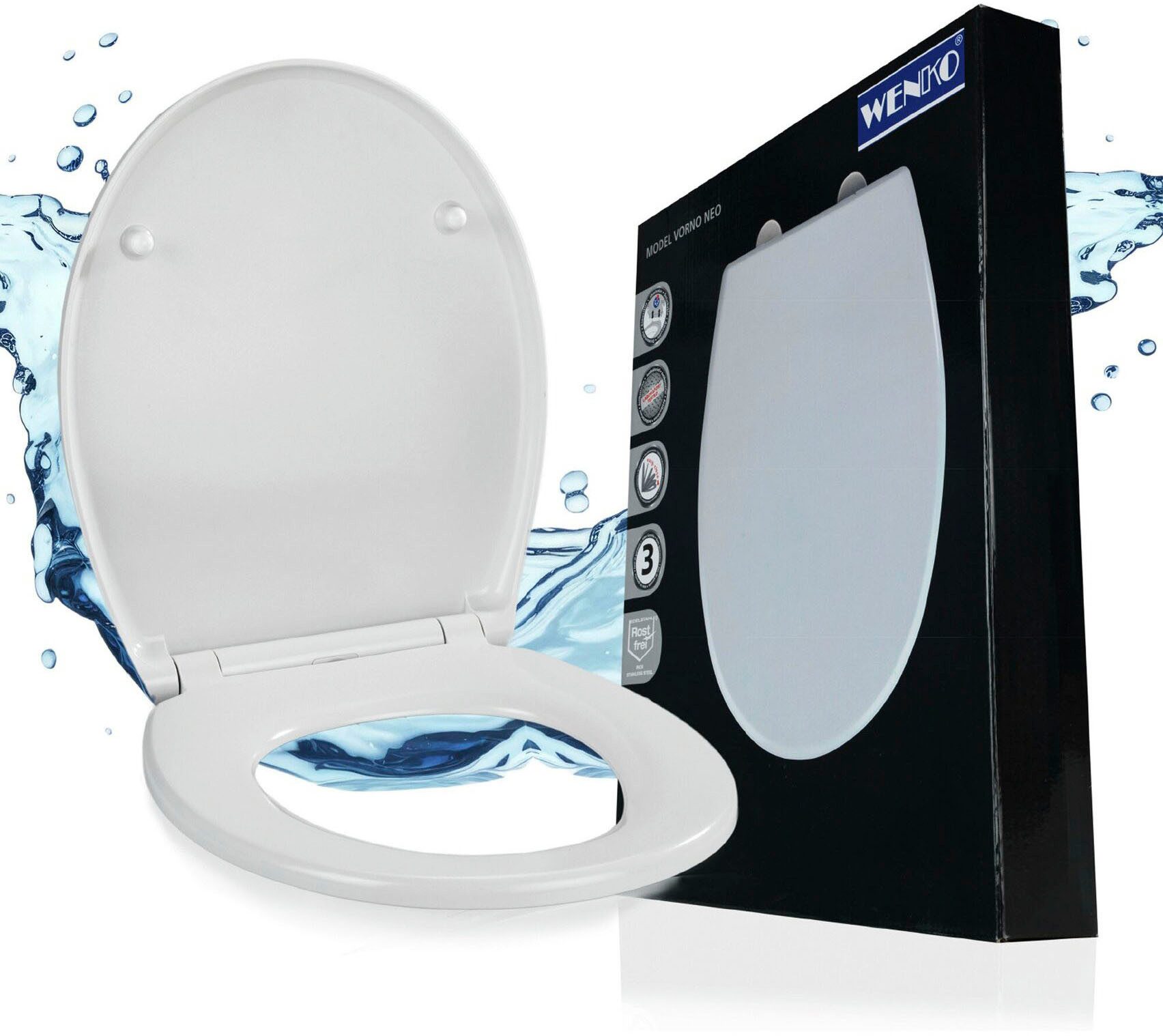 WENKO WC-Sitz Neo, mit Absenkautomatik und Schnellbefestigung