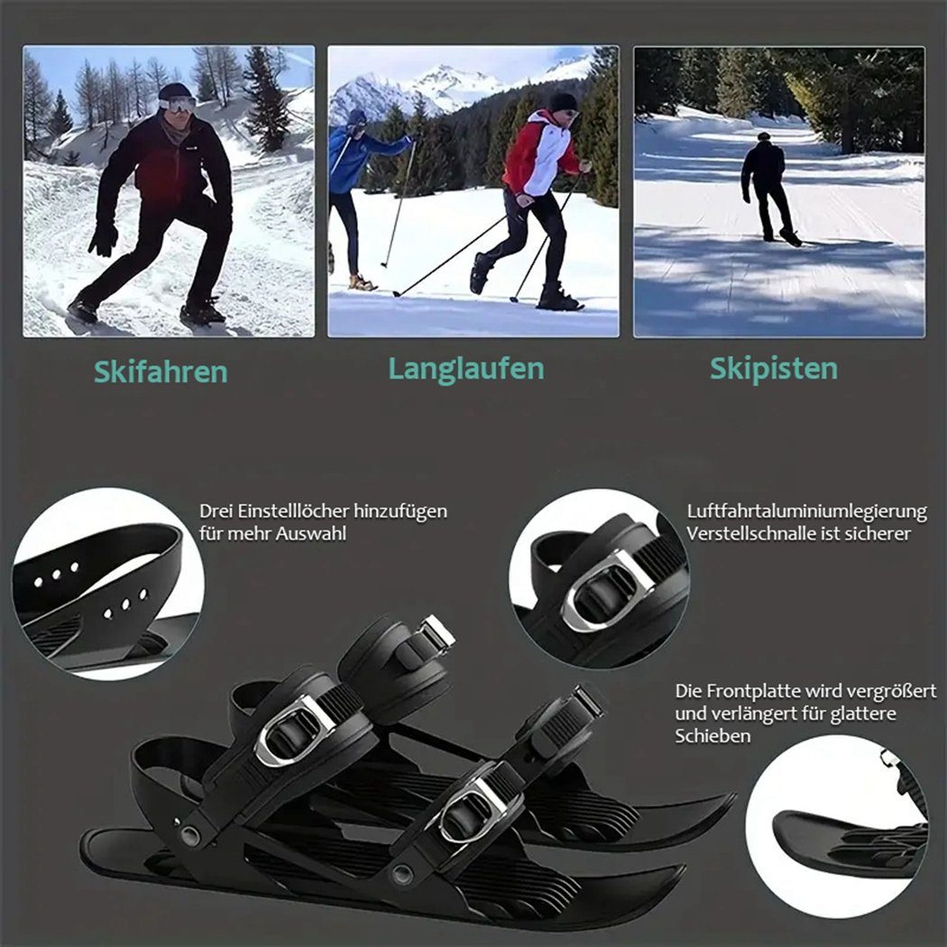 TUABUR Skischuhe Schneeschilde, Skischuhe, Langlaufschuhe verstellbare Schwarz