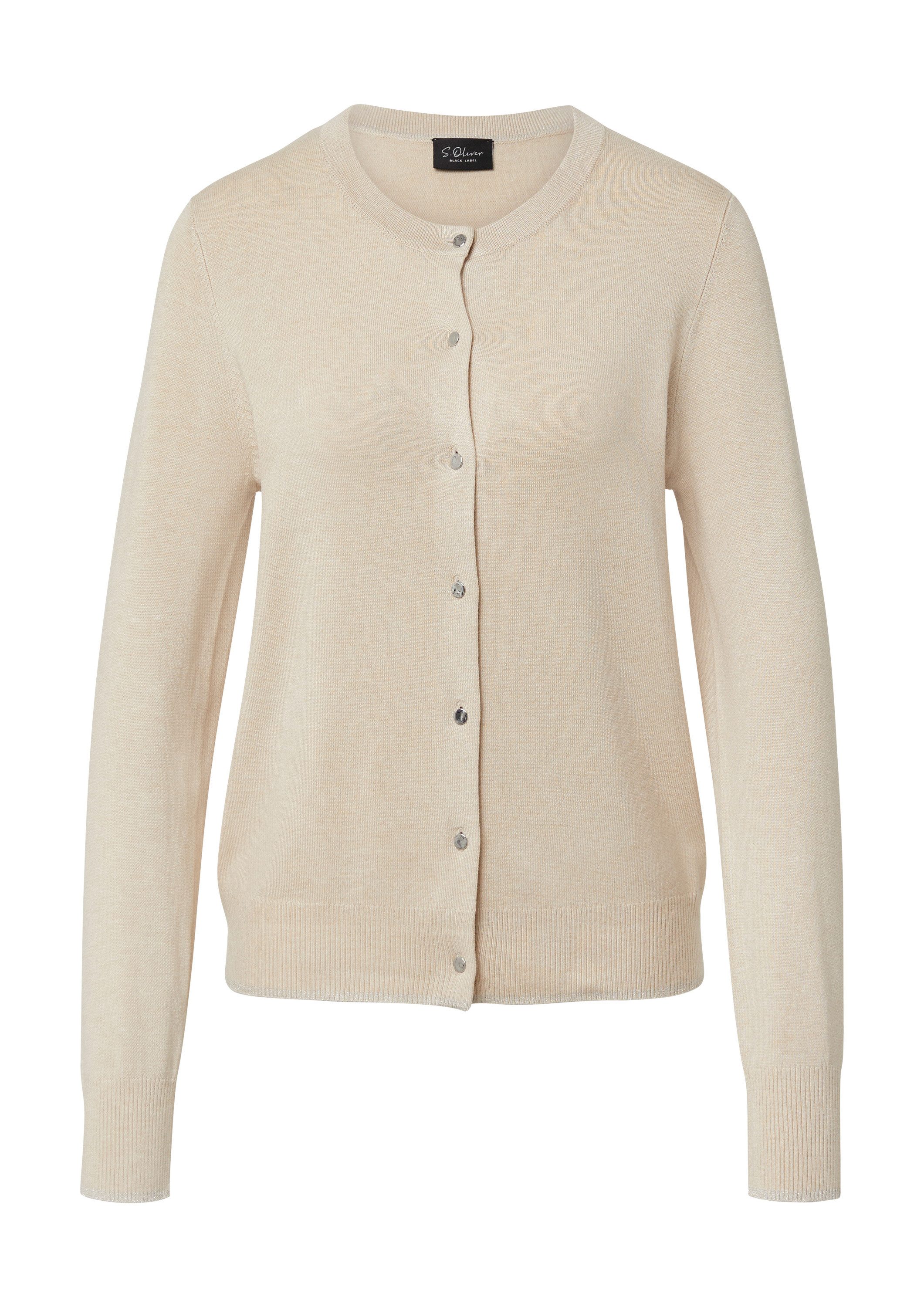 s.Oliver Cardigan Strickjacke Cardigan aus Viskosemix mit Glitzerbündchen günstig online kaufen