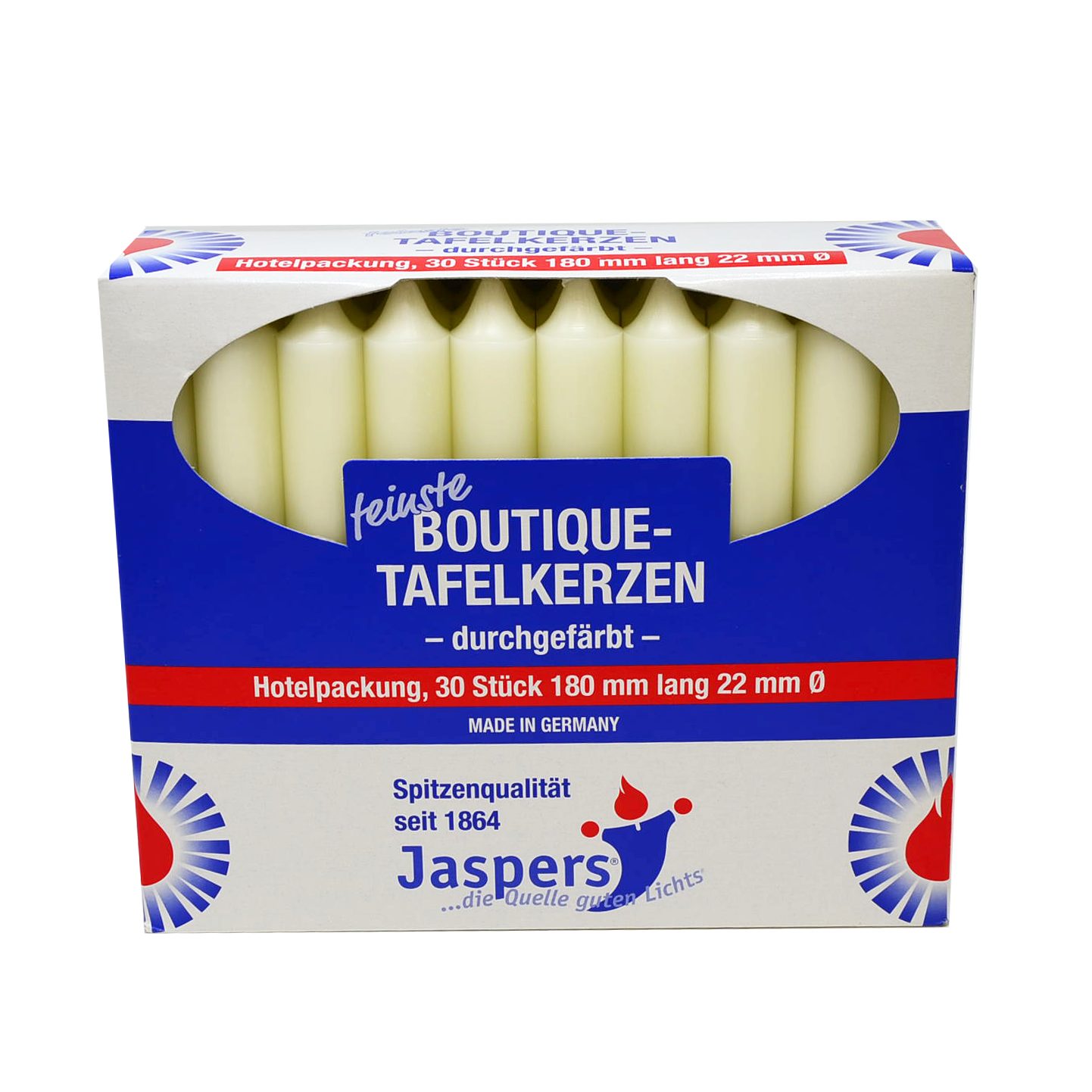 Jaspers Kerzen Tafelkerze Boutique-Kerzen Hotelpackung elfenbein günstig online kaufen