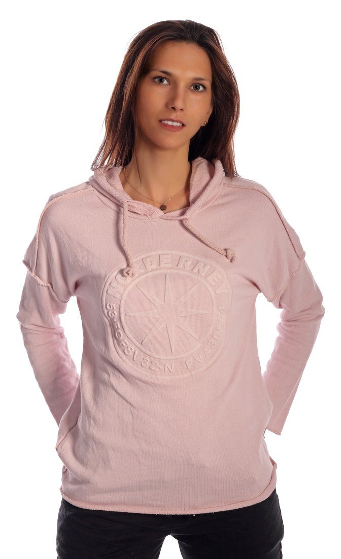 Charis Moda Pastellfarben in Maritime Hoodie Rosa Sweaterhoodies