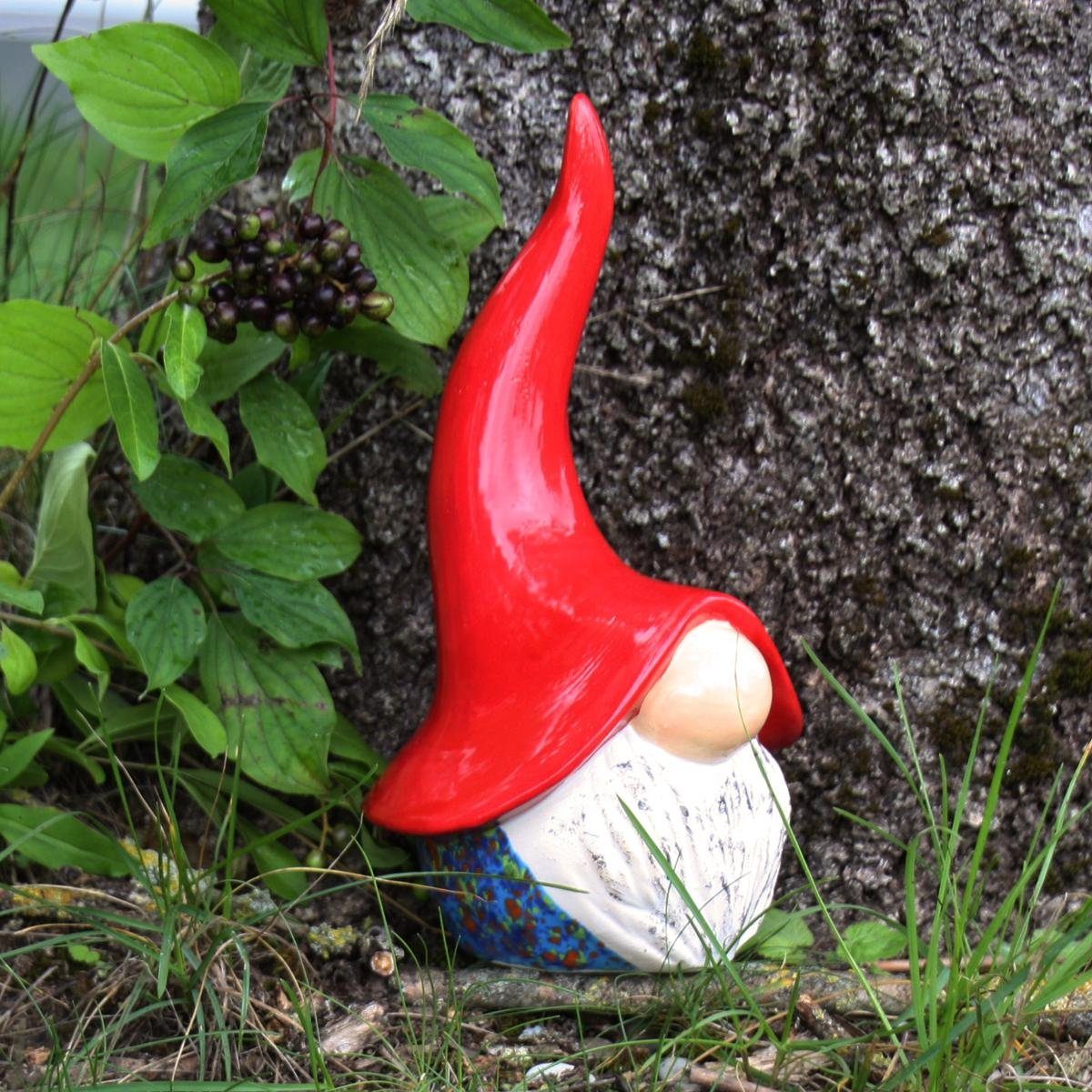 24cm gesprenkelt Tangoo mittelblau ca H, Keramik-Wichtel Gartenfigur Tangoo (Stück)