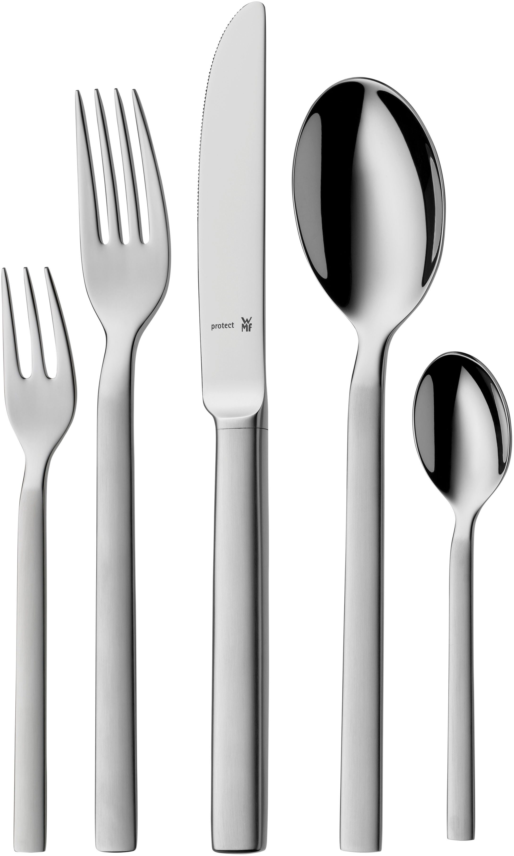 WMF Besteck-Set Lyric Plus (30-tlg), 6 Personen, Cromargan® Edelstahl Rostfrei, ergonomisch, Cromargan protect