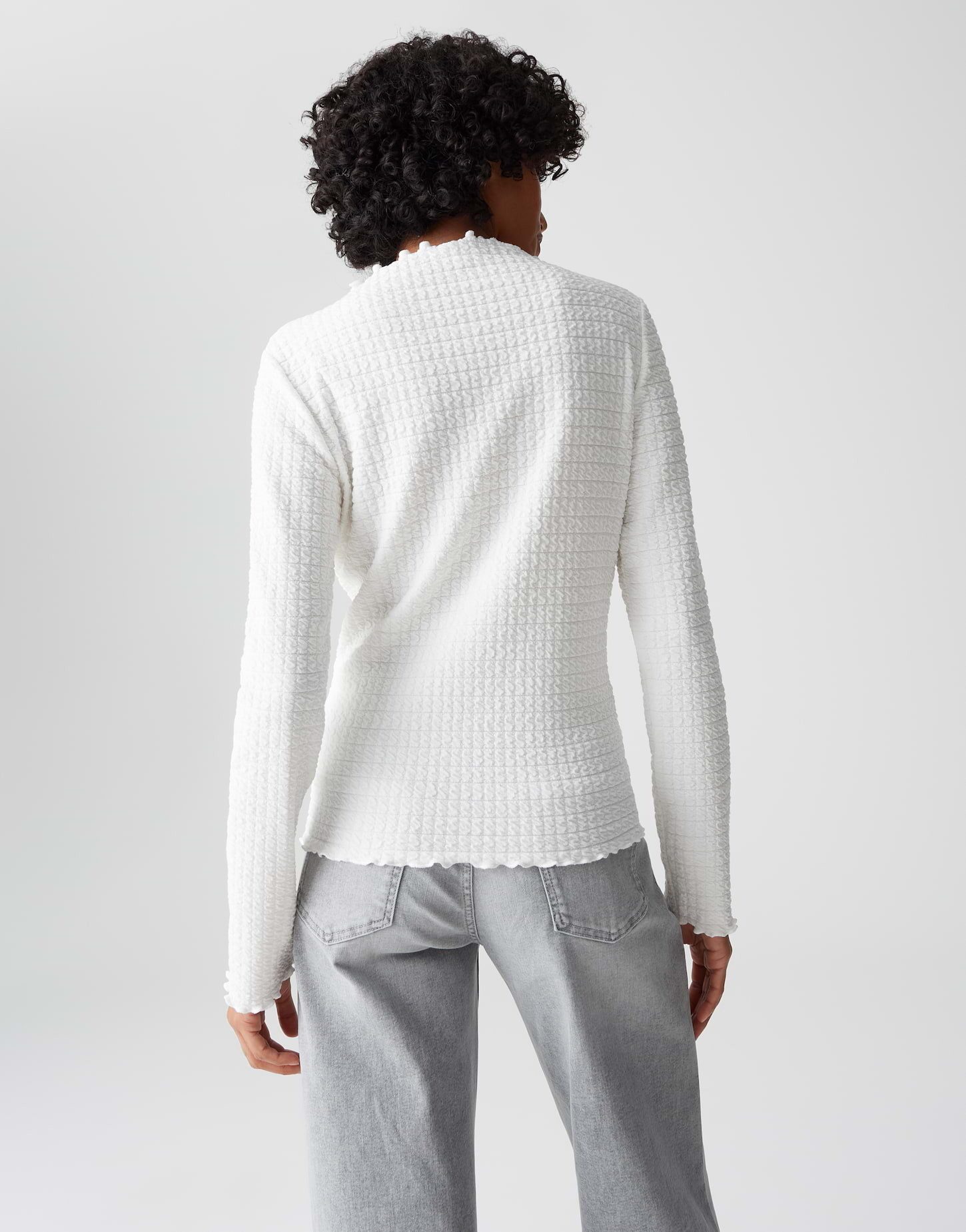 OPUS Longsleeve SIRKEN Slim strukturiert mit Kurbelkanten schmale Passform, weicher Griff, elastischer Stoff