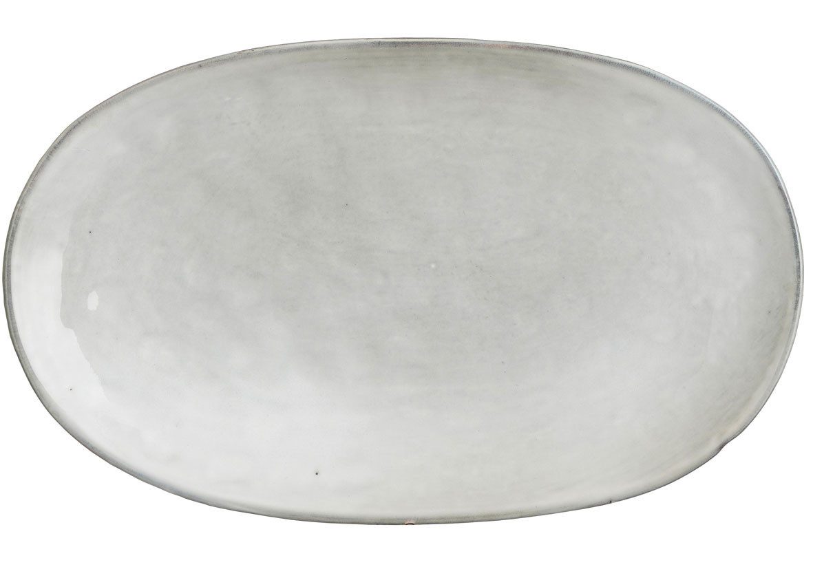 Mica Decorations Servierplatte Mica Platte Tabo grau, 35,5 x 21,5 x 4,5 cm, Keramik