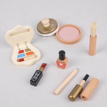 yozhiqu Spielzeug-Frisierkoffer Make-up-Tasche für Mädchen, Make-up-Spielzeugset für Kleinkinder, (1-tlg), Kinder-Spielzeugset für den Schönheitssalon aus Holz