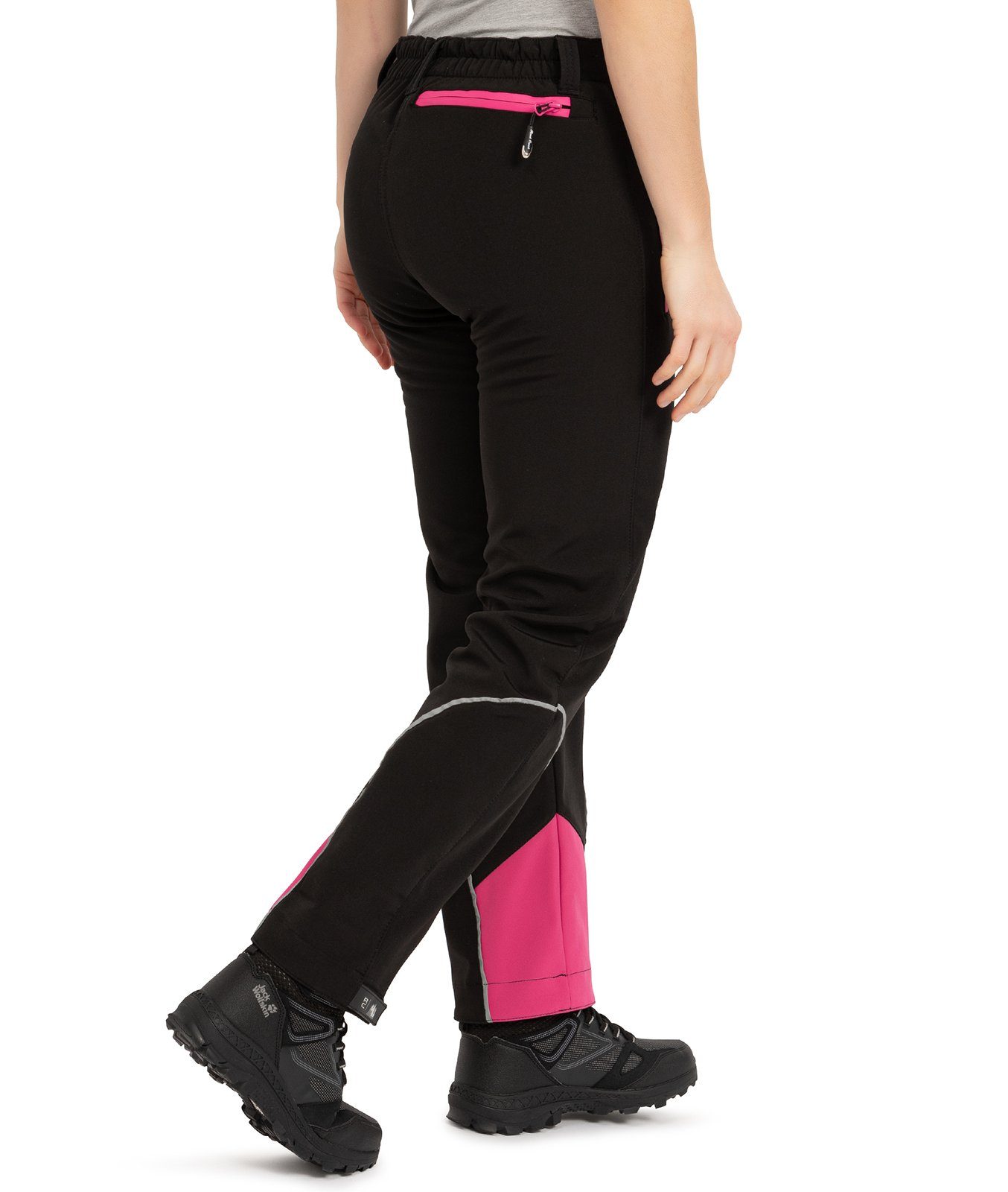 Softshellhose Schwarz Wanderhose D-444 Rock Softshellhose Creek Damen