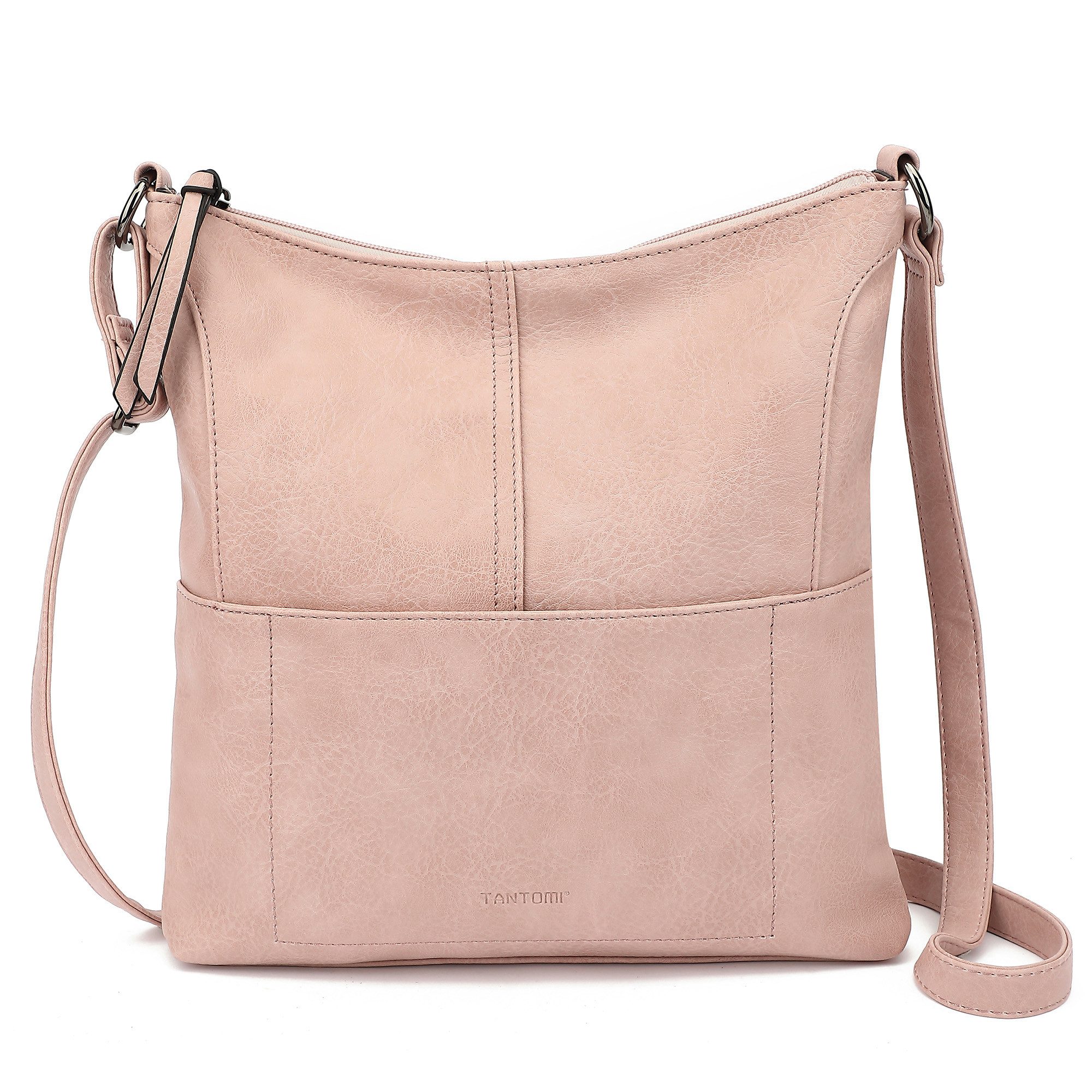 TAN.TOMI Schultertasche Handtasche Damen Shopper Tasche Crossbody Bag Freizeit leicht, PU Leder shopper mit Reißverschluss für College Arbeit Einkauf