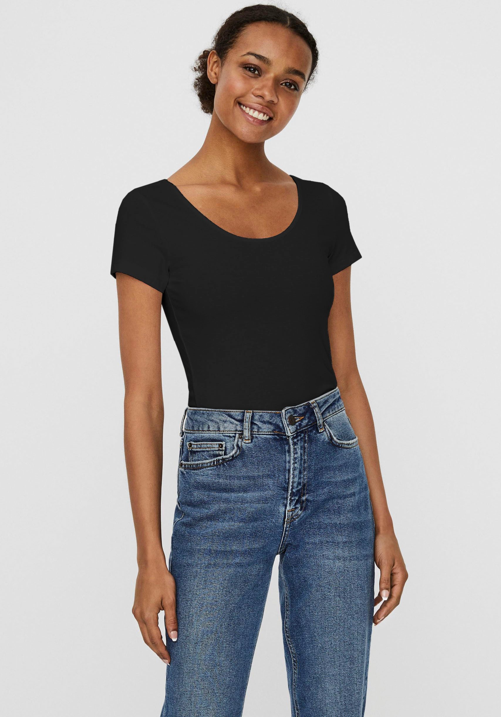 Vero Moda Rundhalsshirt VMMAXI MY SOFT SS U-NECK