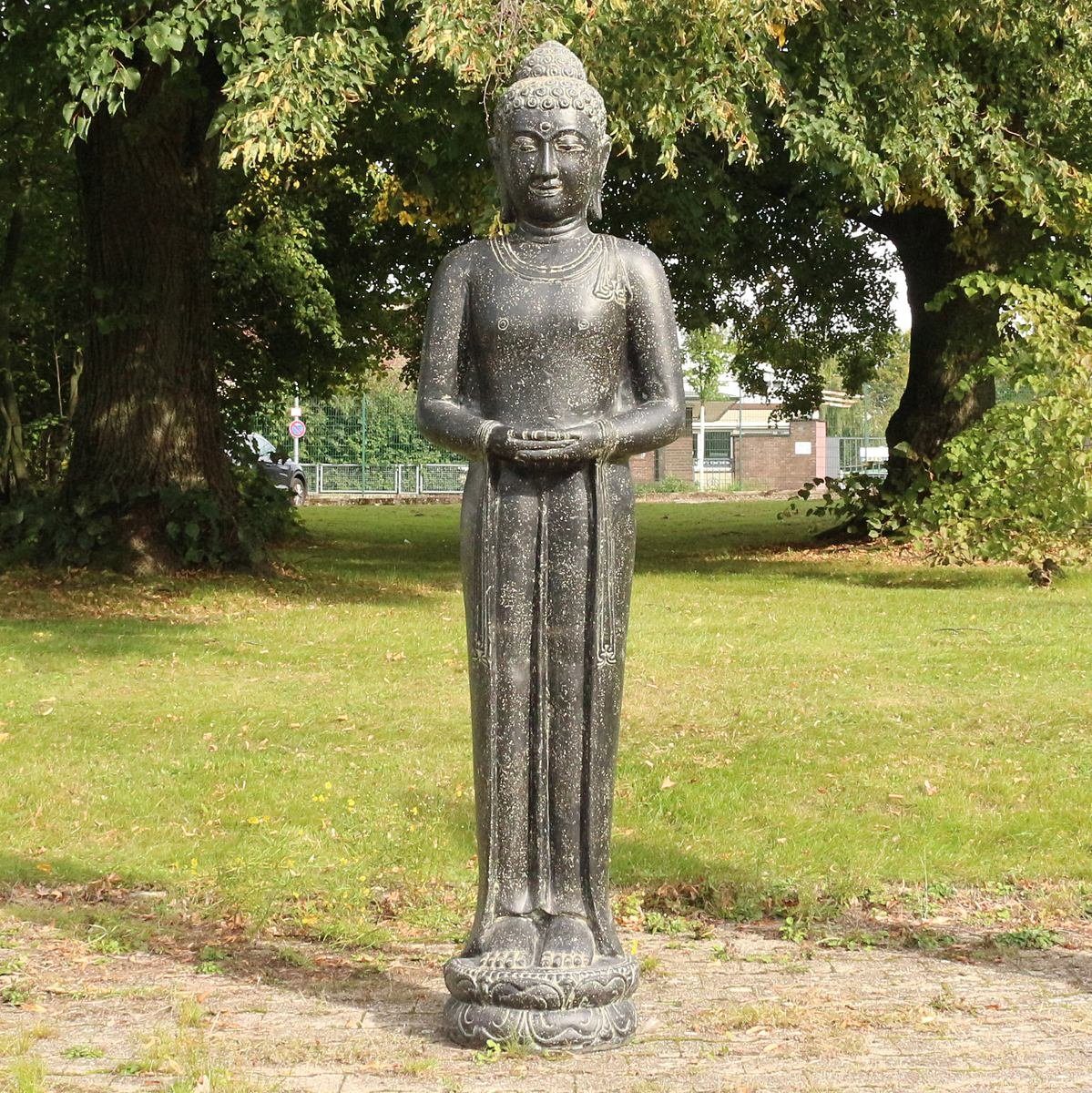 Oriental Galerie Dekofigur XXL Lebensgroße Buddha Garten Steinfigur Meditation 190 cm (1 St), traditionelle Herstellung in Handarbeit im Ursprungsland
