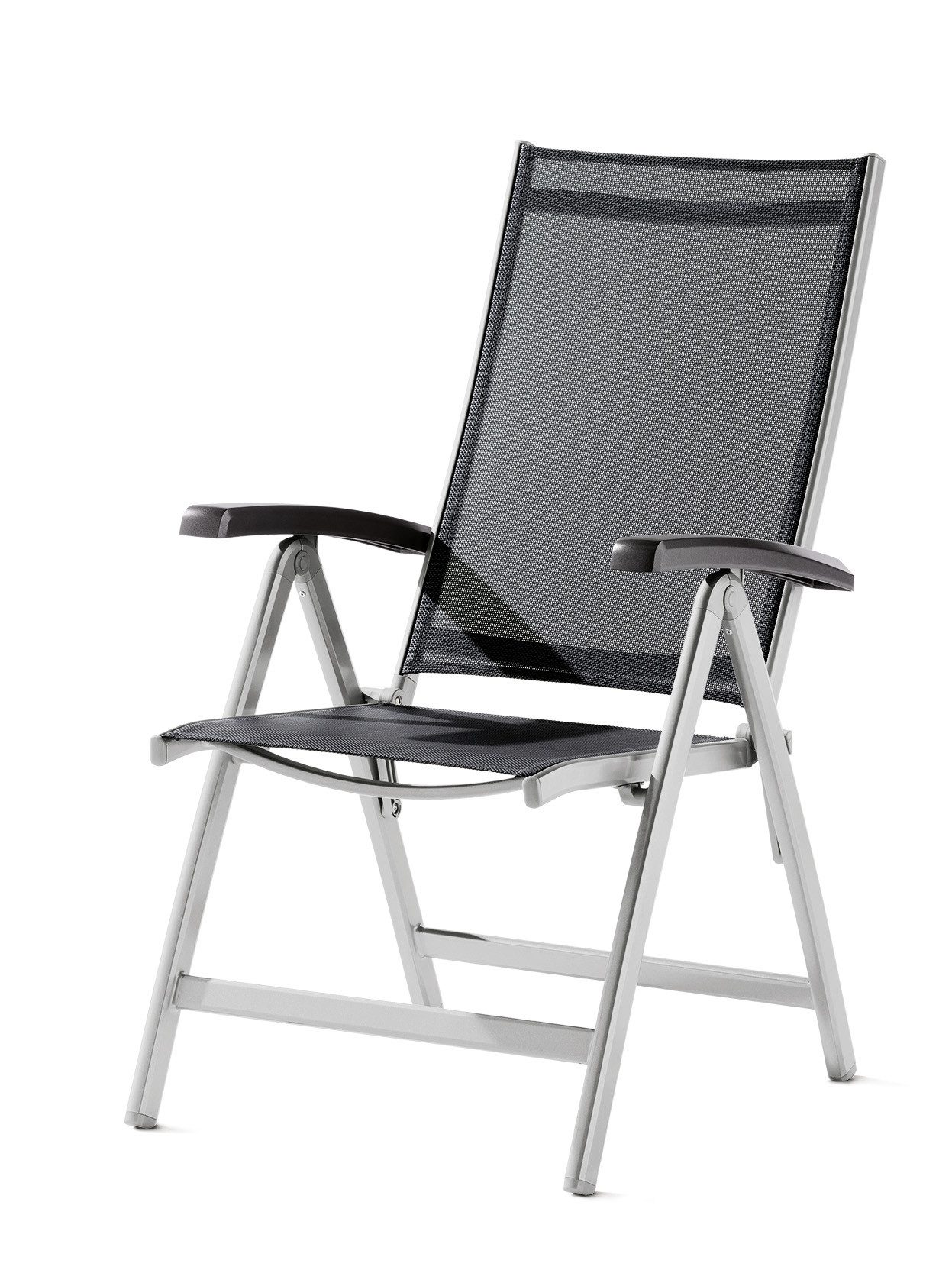 sieger Klappstuhl Salerno, in Grau, Textilux®-Kunstfasergewebe - 71x109x62cm (BxHxT)