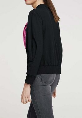 heine Sweatshirt HEINE Damen Sweatshirt mit Schluppe, schwarz-pink