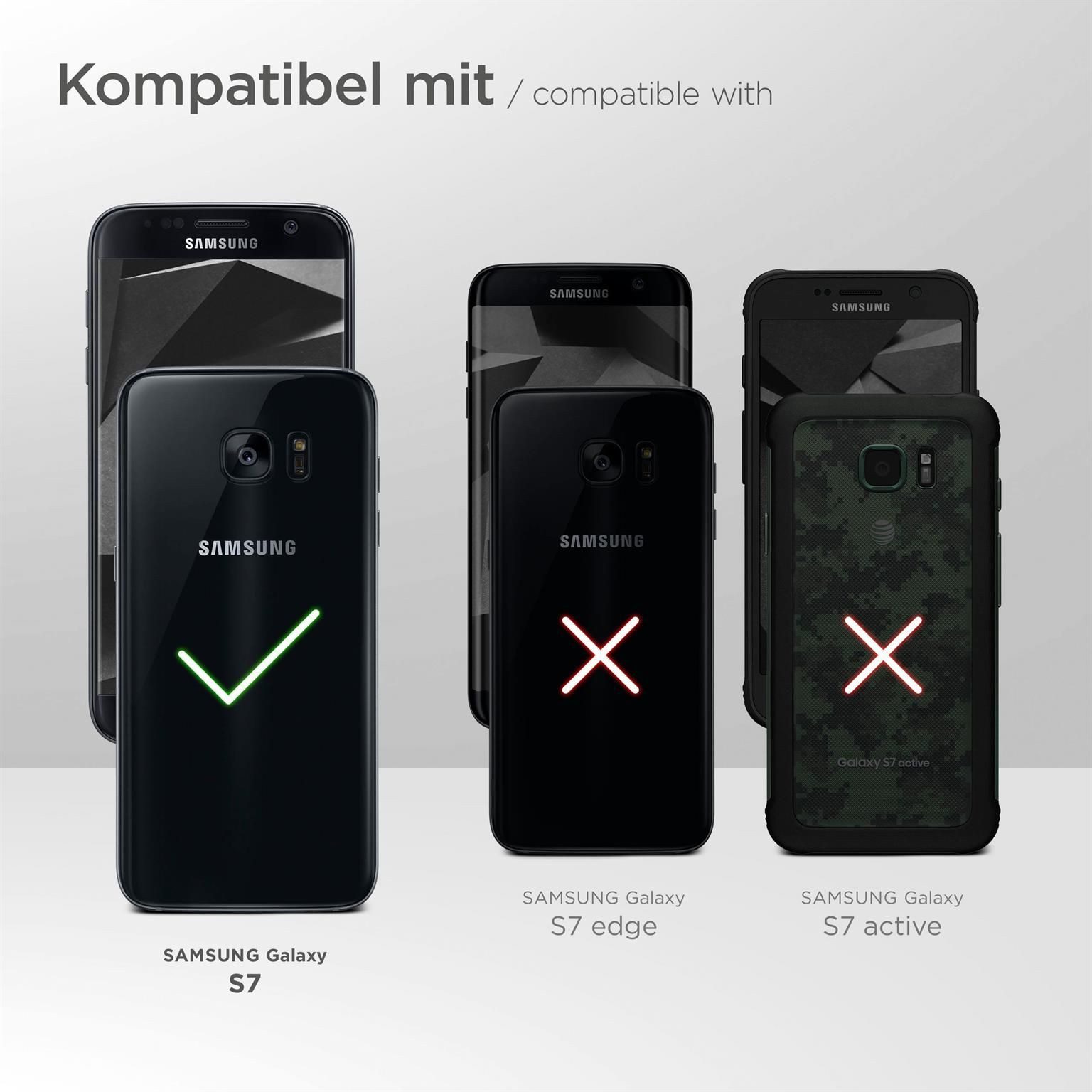 ONEFLOW Handyhülle für Samsung Galaxy S7 Wasserdichte Tasche BeachBag Grün 5,1 Zoll, Hülle mit Touch Kamera Fenster IPX8 Unterwasser-Tasche zum Schwimmen