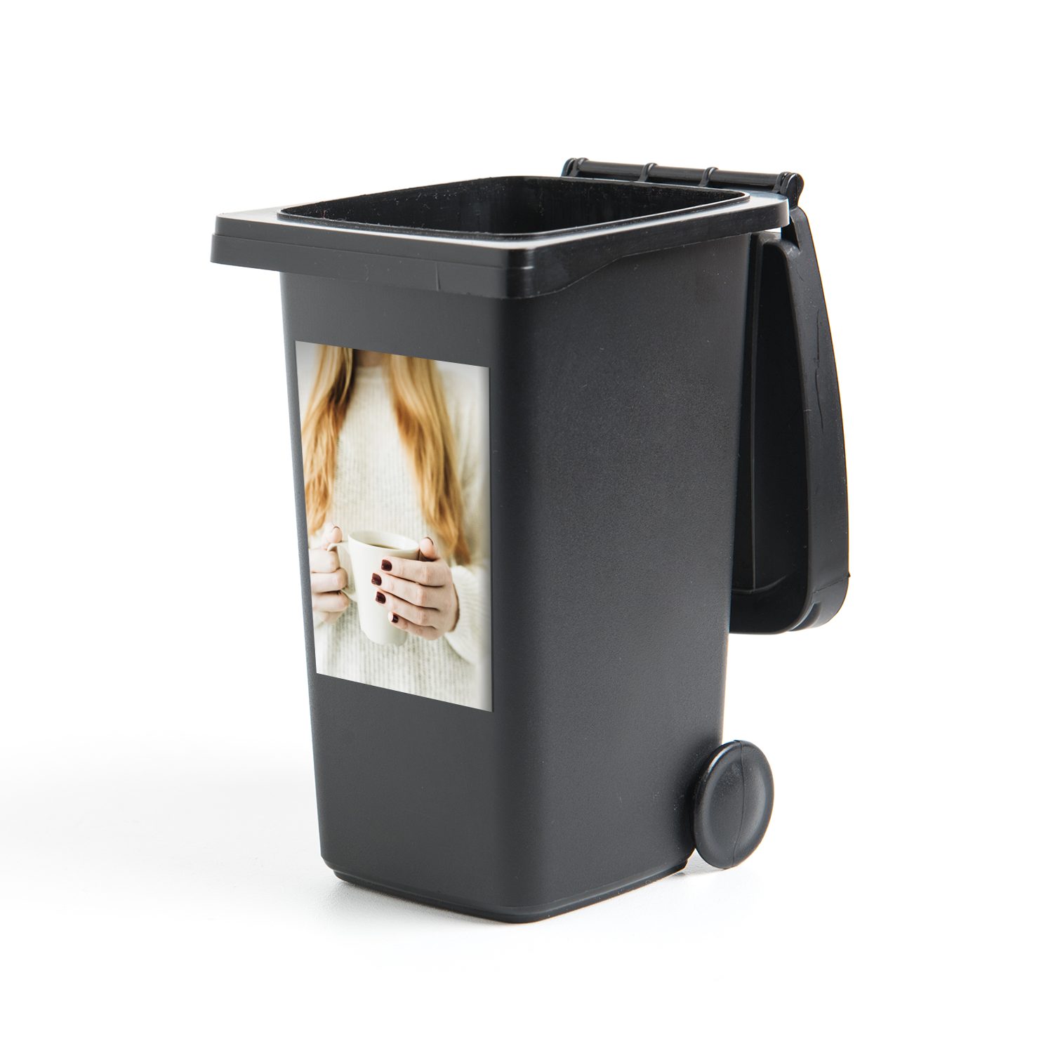 MuchoWow Wandsticker Kaffee - Winter Sticker, - Container, Pullover (1 Mülleimer-aufkleber, St), Mülltonne, Abfalbehälter