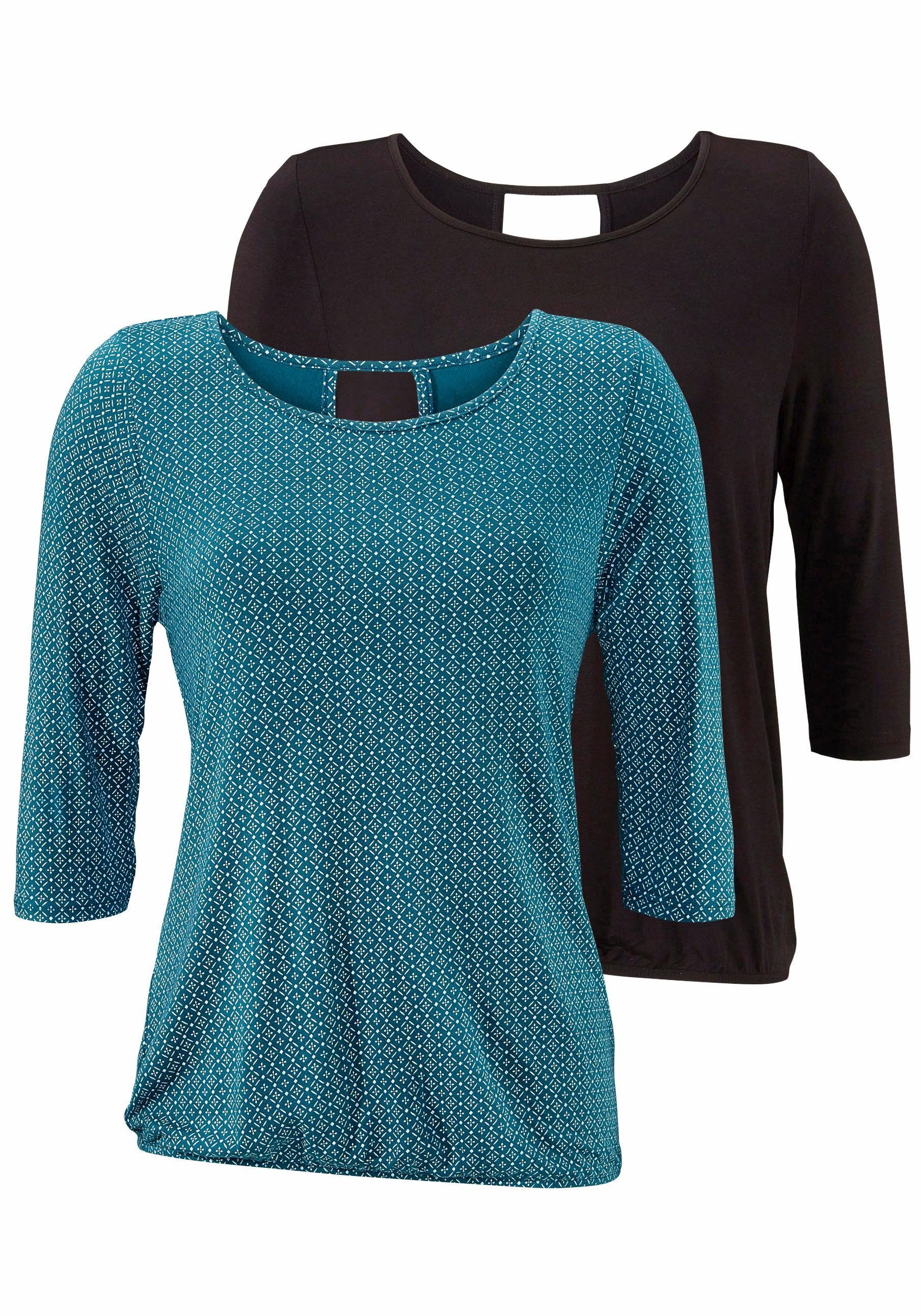 3/4-Arm-Shirt mit modischem Cut-out