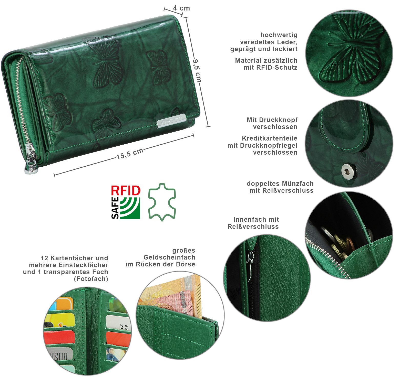 J JONES JENNIFER JONES Geldbörse Großes Damen Portmonee RFID-Schutz Schmett günstig online kaufen