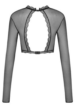 Obsessive Bügel-BH Mibelia Netz-Top mit offenen Cups transparent Spitze - schwarz