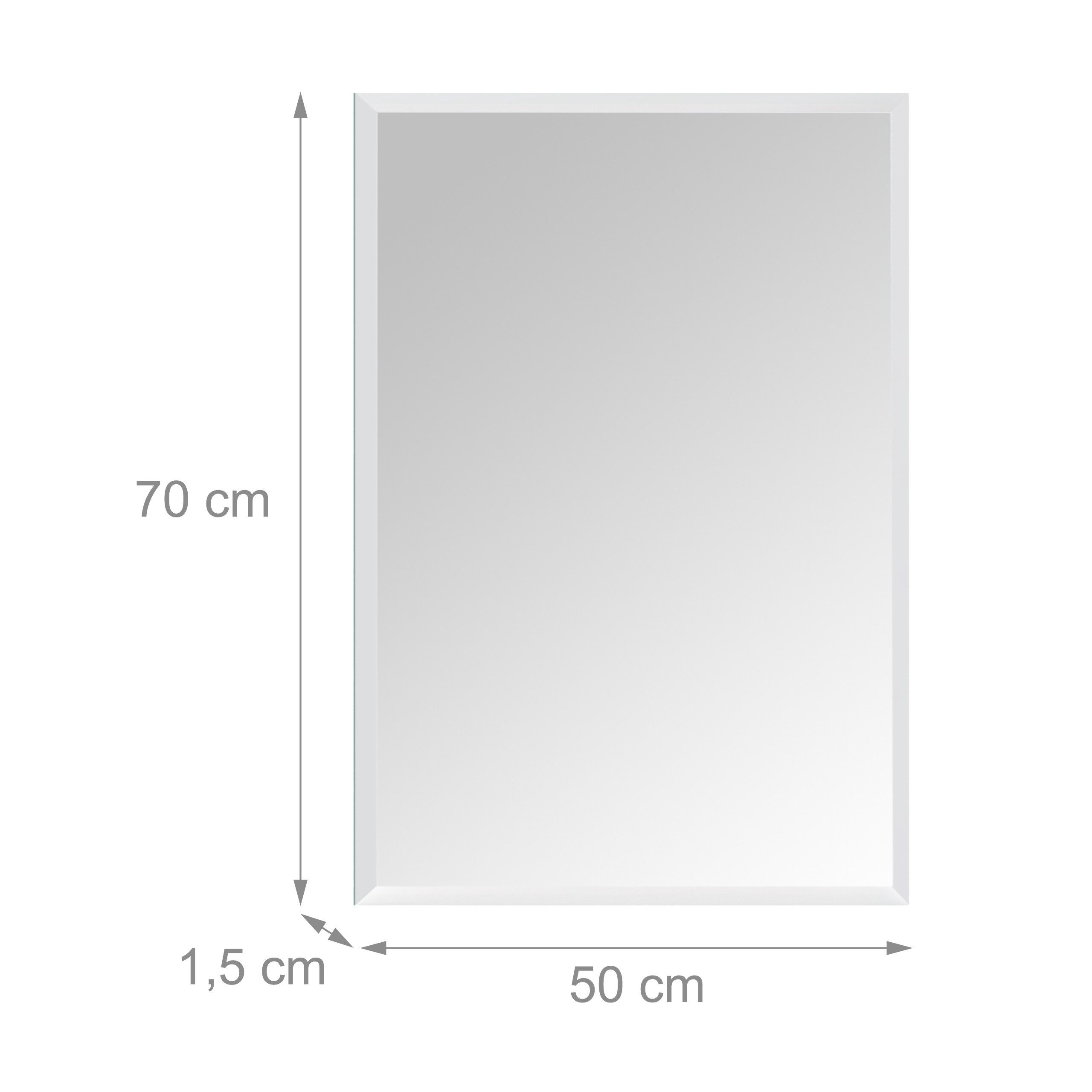 relaxdays Wandspiegel Rahmenloser Spiegel mit Facettenschliff (1-St), 50 x 70 cm – Bild 4 von 5