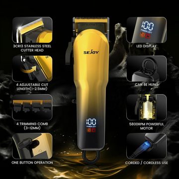 Sejoy Haarschneider Wiederaufladbarer Lithium-Ionen-Akku, Elektrischer Bartschneider und Rasierer zum Trimmen Stylen Rasieren, Multifunktionales Effiziente mit vielseitigen Funktionen und einfachem