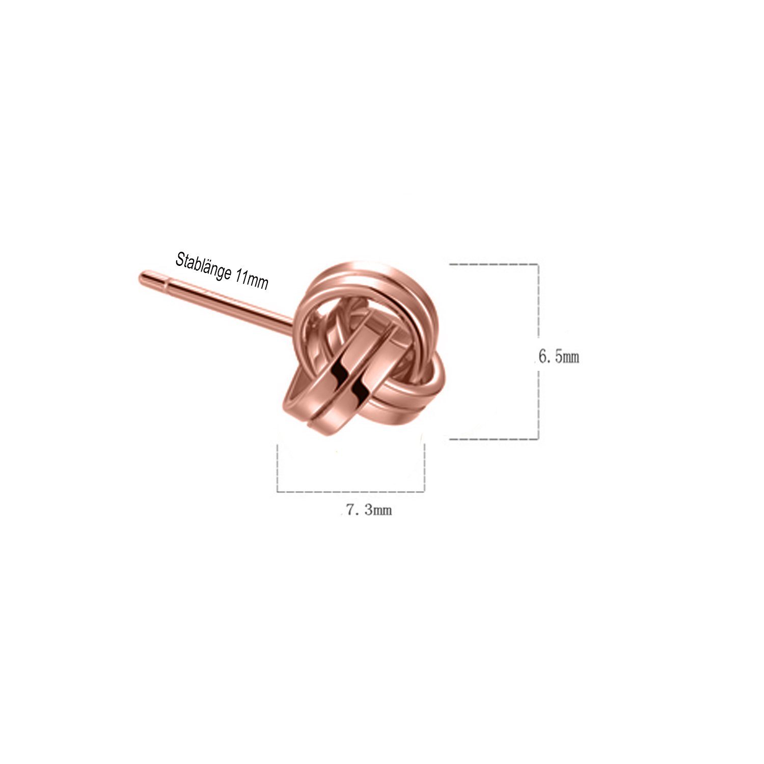 Limana Paar Ohrstecker 925 Silber Rosegold Gold Rotgold Schmuck Ohrringe für jeden Tag, Idee Geschenk für Frauen Damen Ehefrau Freundin Mutter Oma Tante