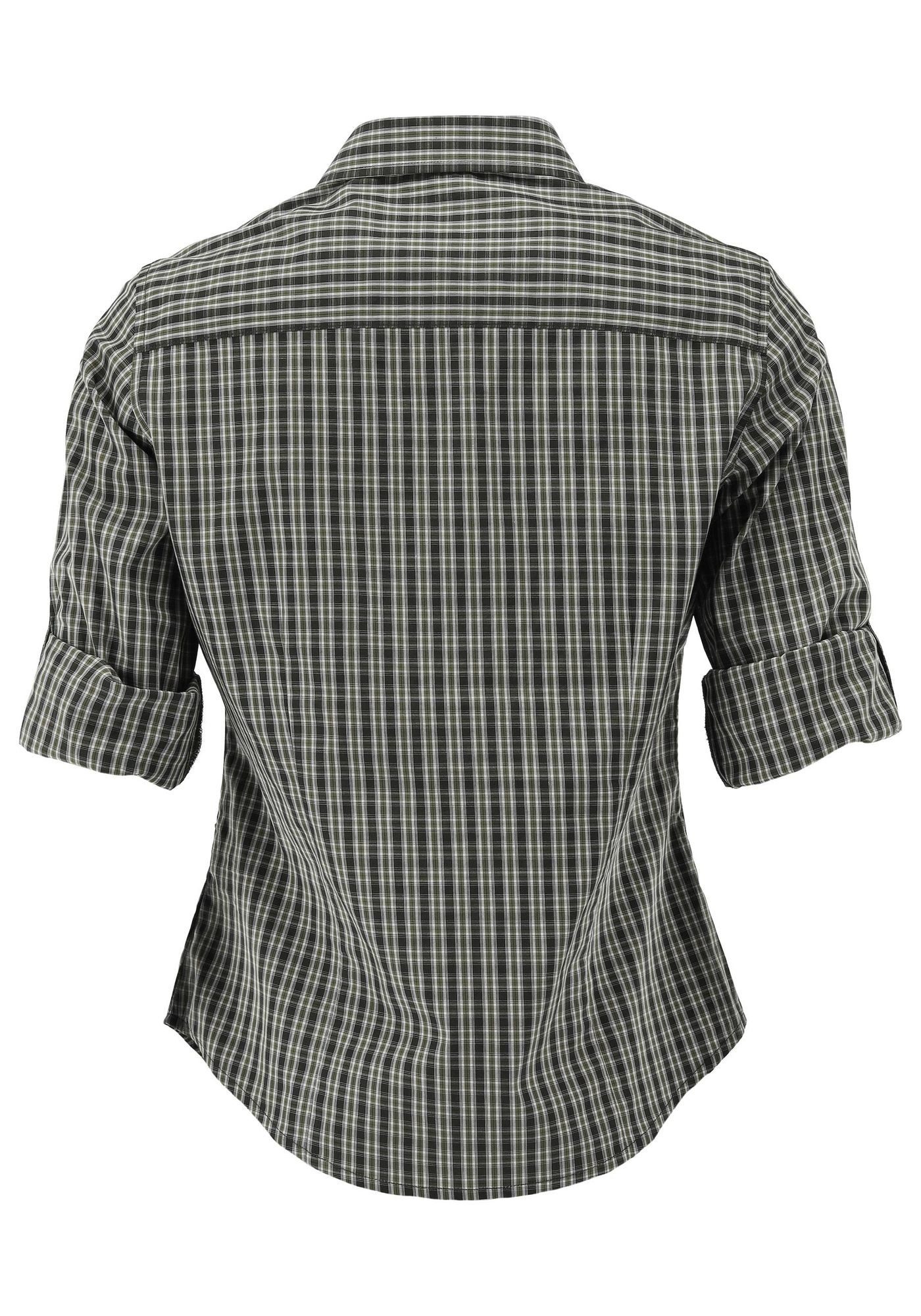 OS Trachten Trachtenbluse Xiloma Tailliert, Liegekragen, Krempelarm, Stick günstig online kaufen