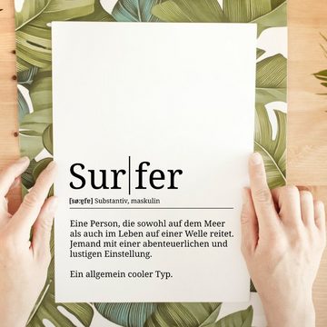 Tigerlino Poster Surfer Definition Wandbild Surfen Geschenk