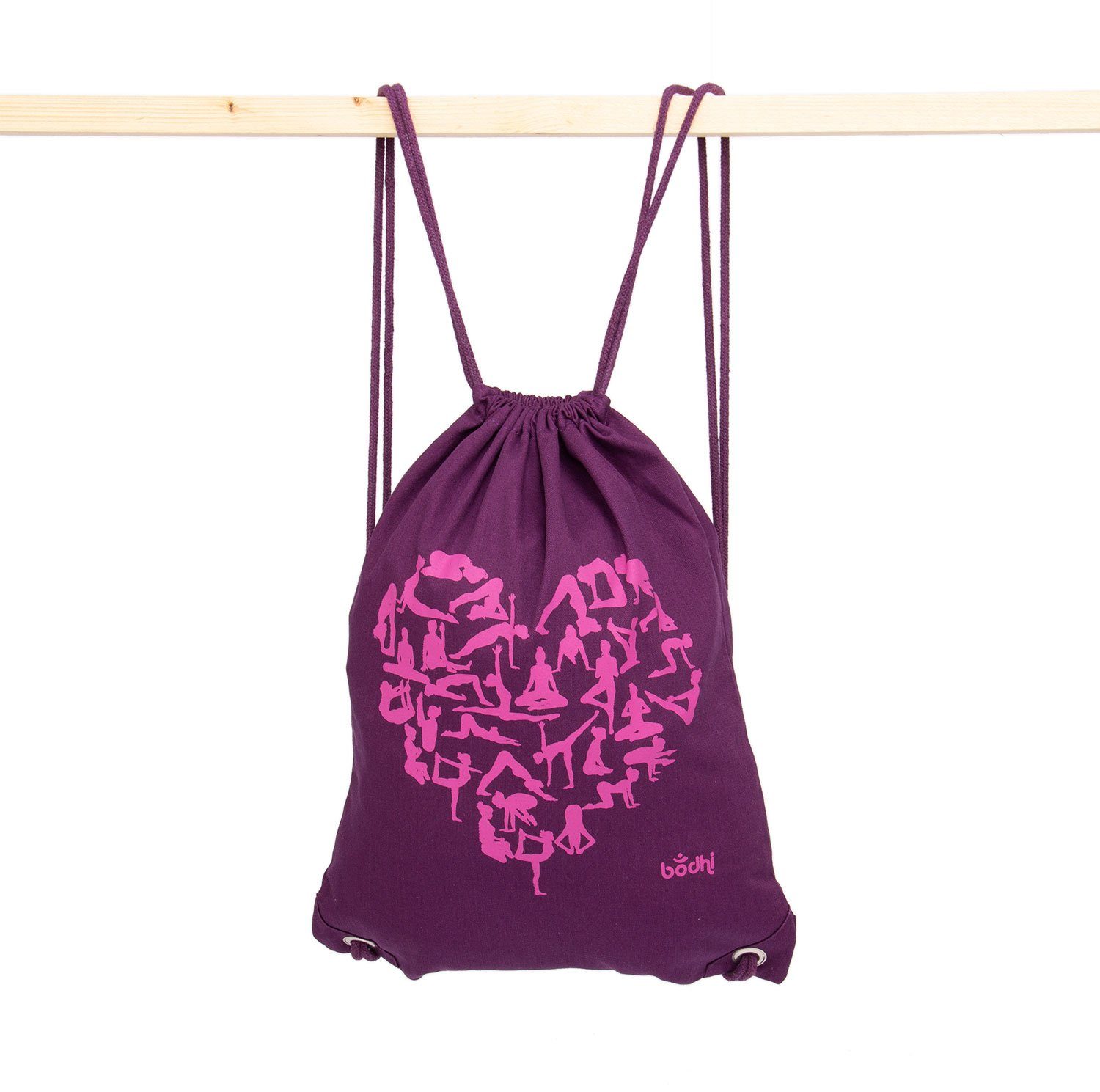 bodhi Turnbeutel Turnbeutel GymBag mit Print YOGA HEART, lila