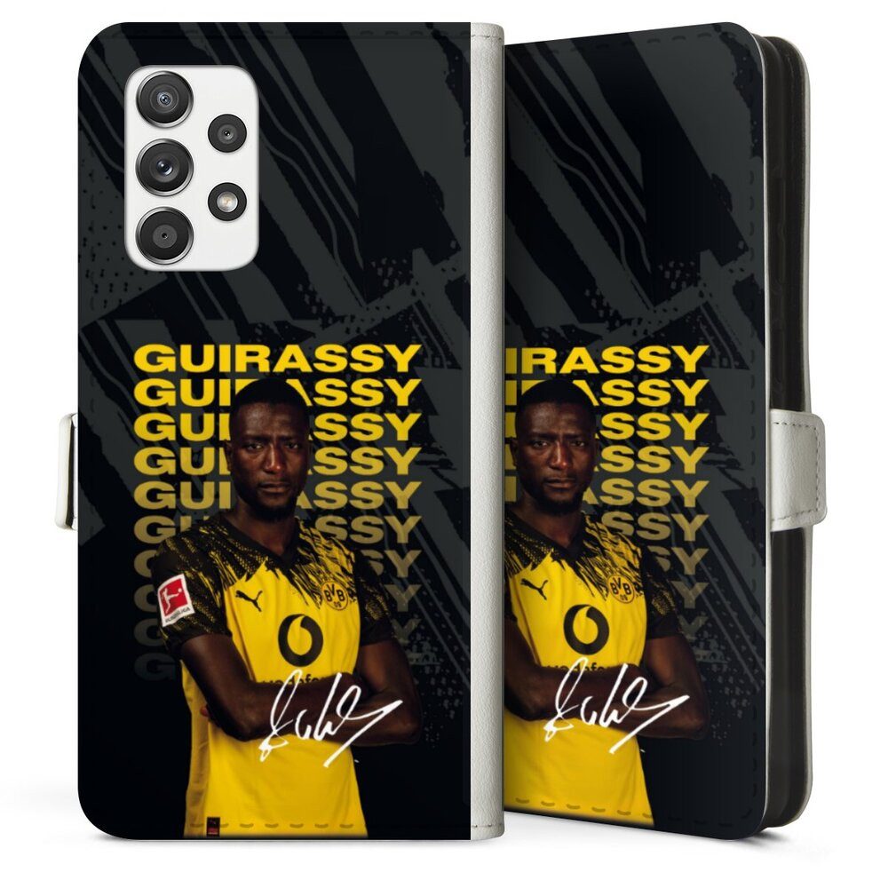 DeinDesign Handyhülle Borussia Dortmund Serhou Guirassy BVB Serhou Guirassy 25/26, Samsung Galaxy A52s 5G Hülle Handy Flip Case Wallet Cover