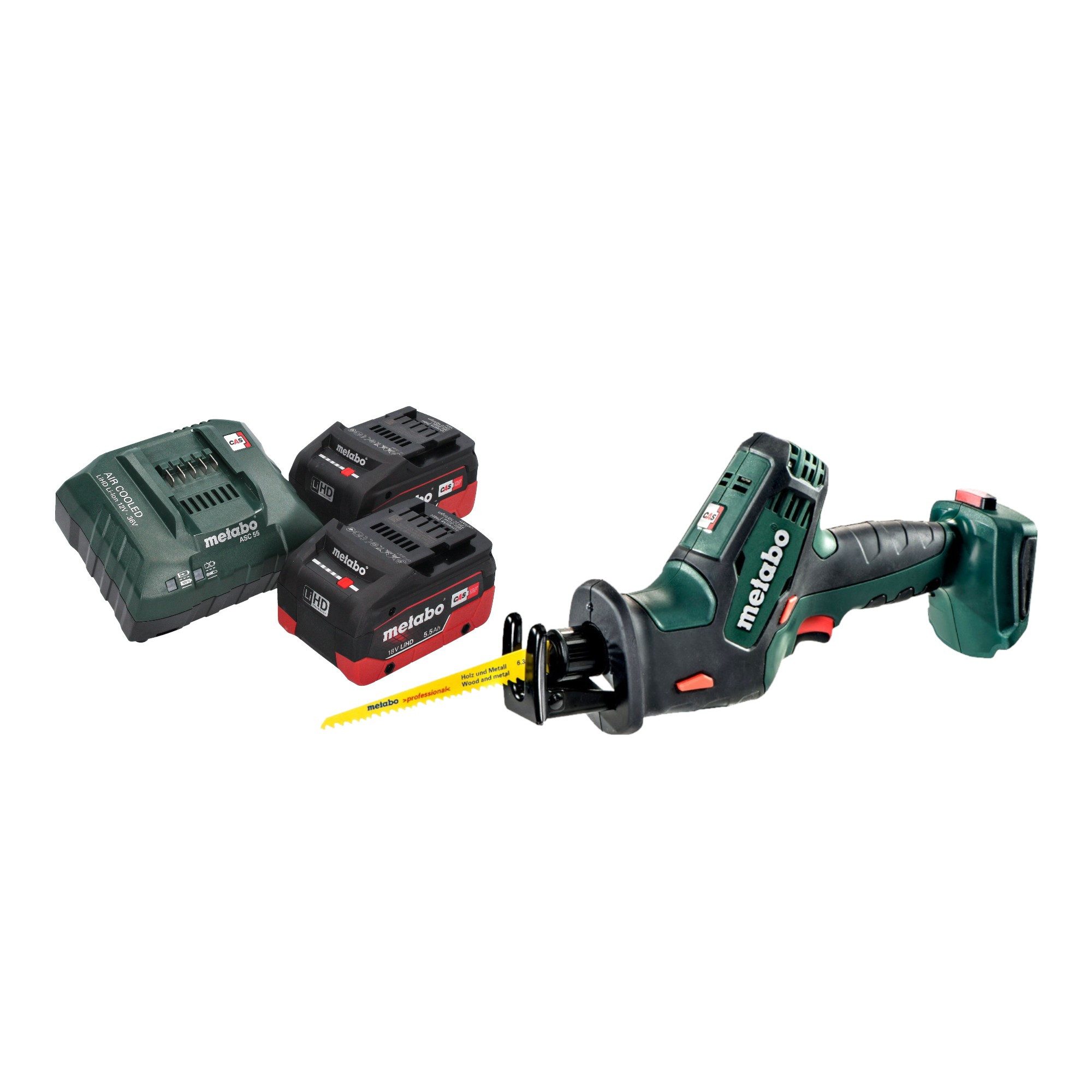 metabo Akku-Reciprosäge SSE 18 LTX Compact Säbelsäge 18 V 13 mm + 2x LiHD Akku 5,5 Ah