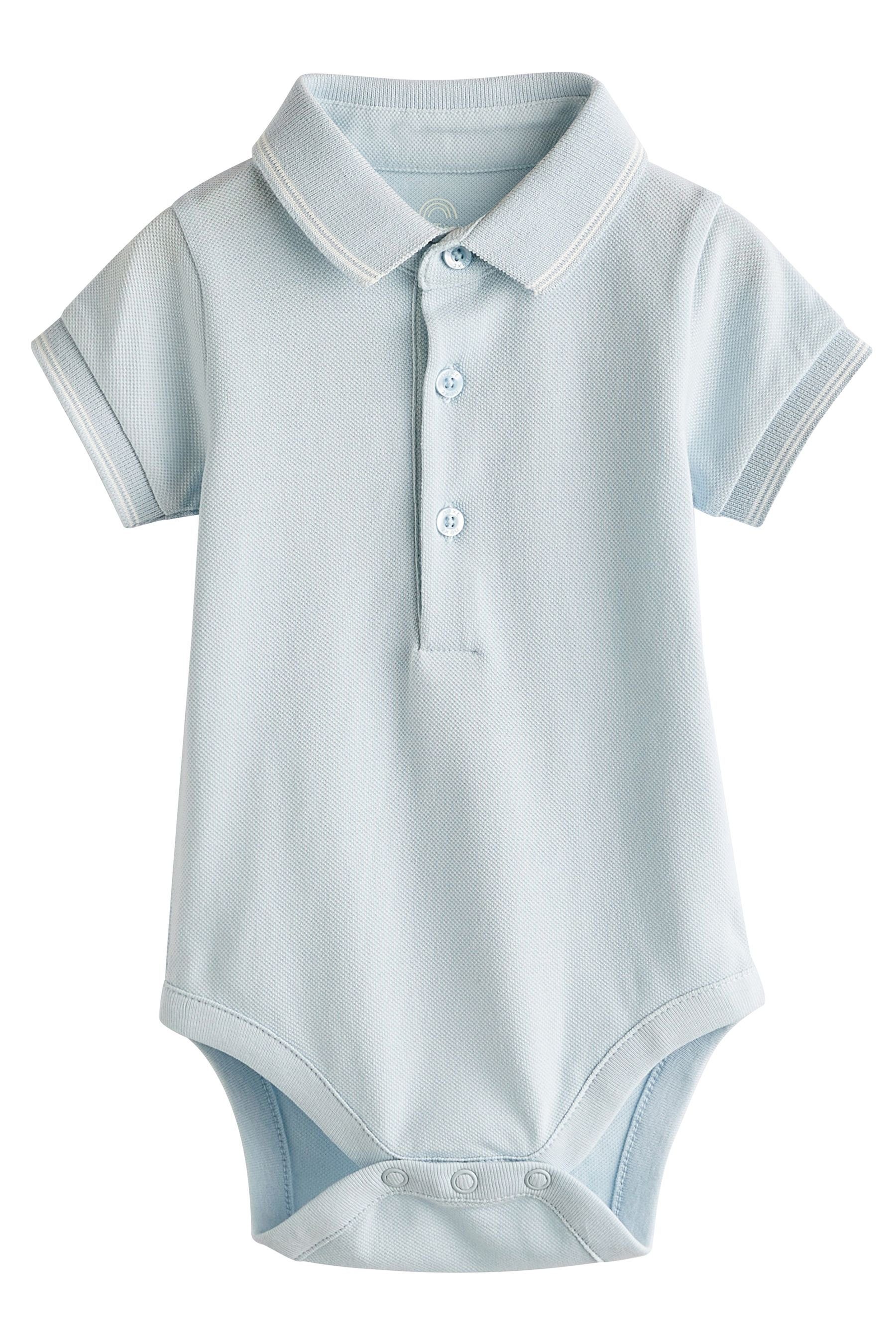 Babys Body (1-tlg) für mit Shirtbody Next Blue Piqué-Poloshirt