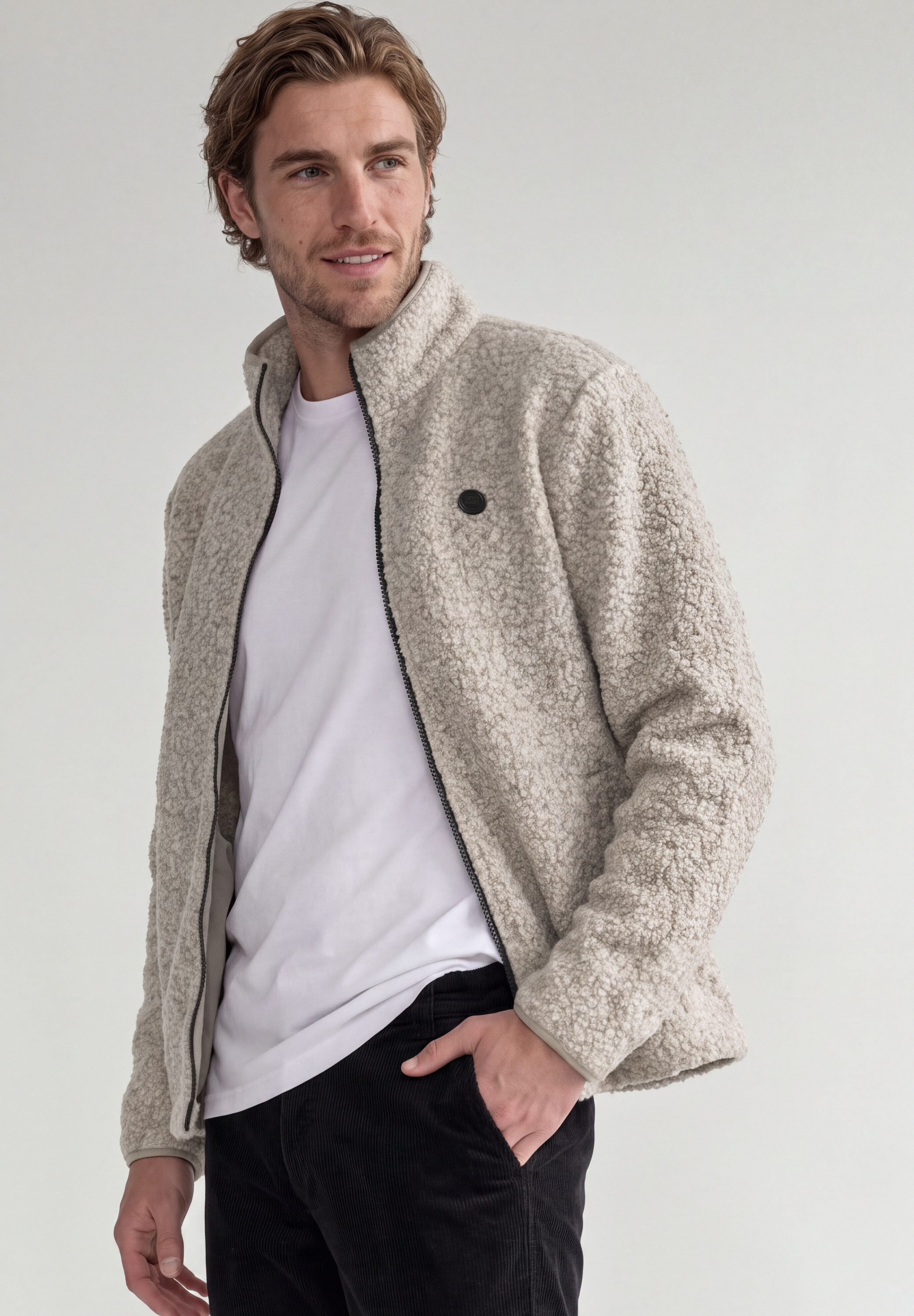 STREET ONE MEN Fellimitatjacke in Unifarbe