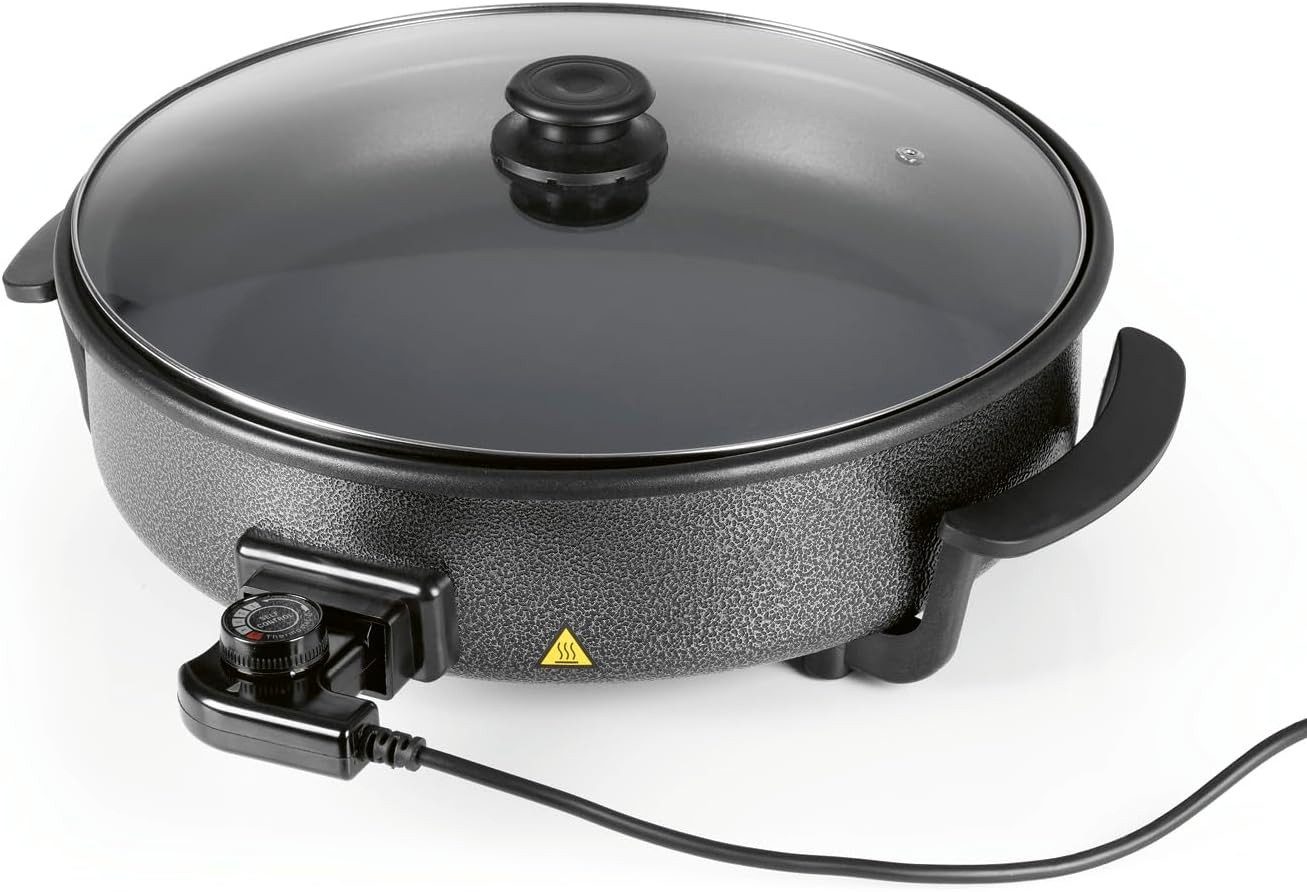 Royalty Line Elektrische Multipfanne Elektrische Multi-Pizza-Party-Grill-Pfanne Elektropfanne, 1500 W