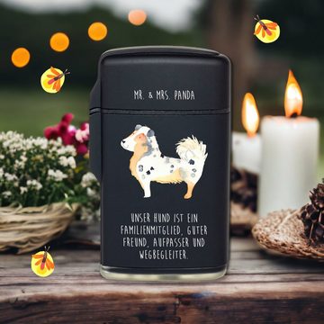 Mr. & Mrs. Panda Feuerzeug Hund Australien Shepherd - Schwarz - Geschenk, Familienhund, Sprüche, (1-St), Luxuriöses Feeling