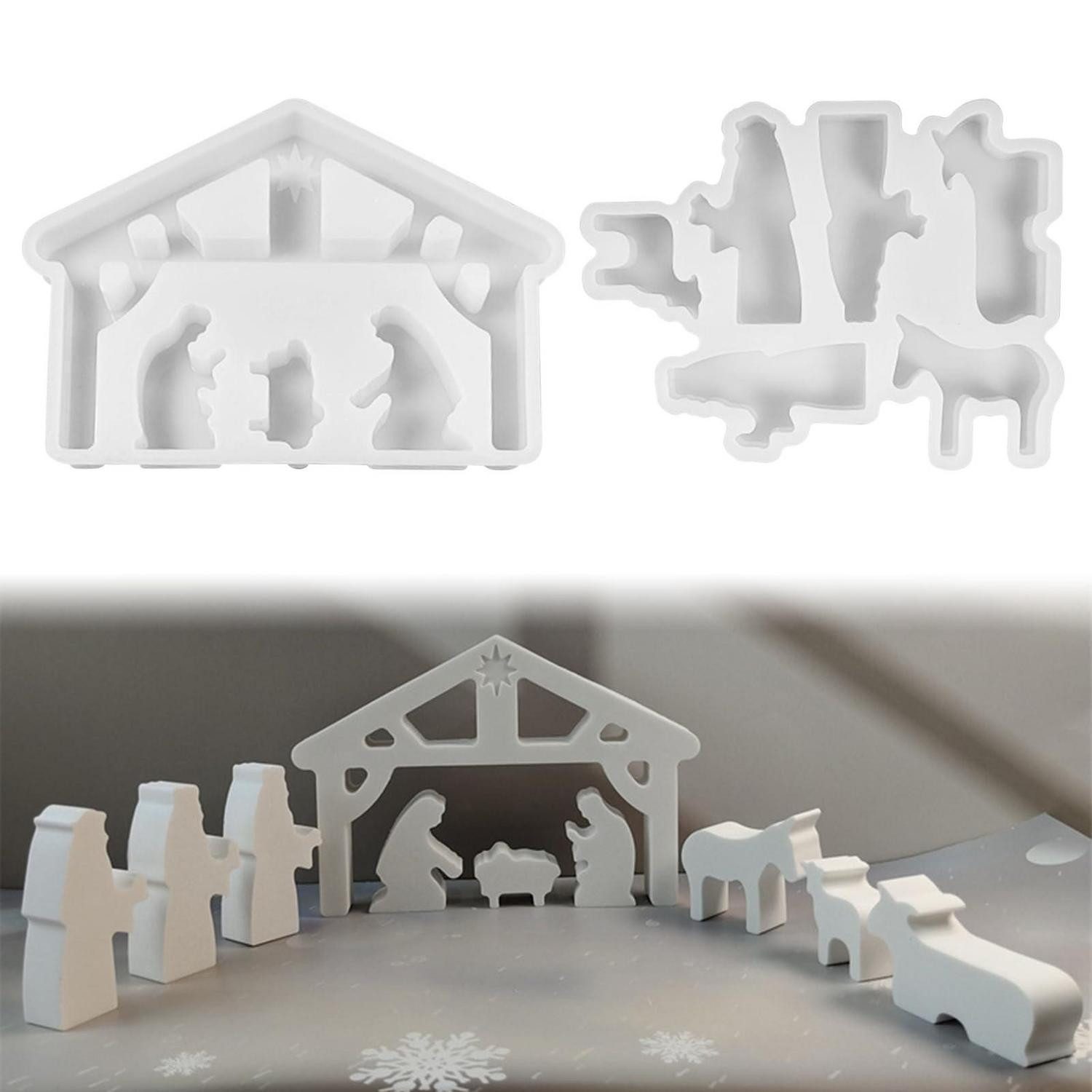 LuxusKollektion Krippenfigur Krippe Silikon Gießform Weihnachten 2 Stück (2 St)