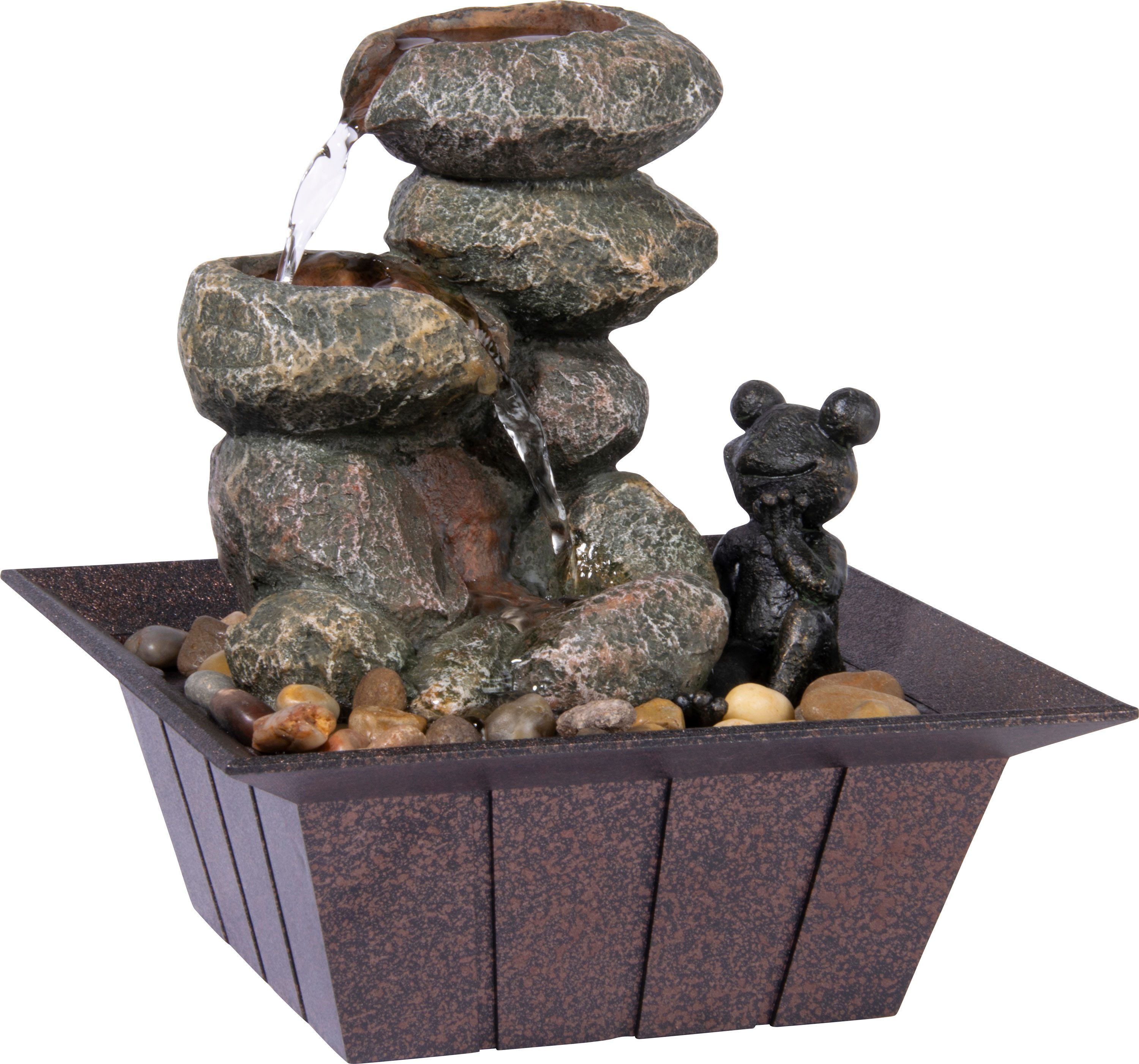 dobar Gartenbrunnen Polyresin-Brunnen mit Pumpe