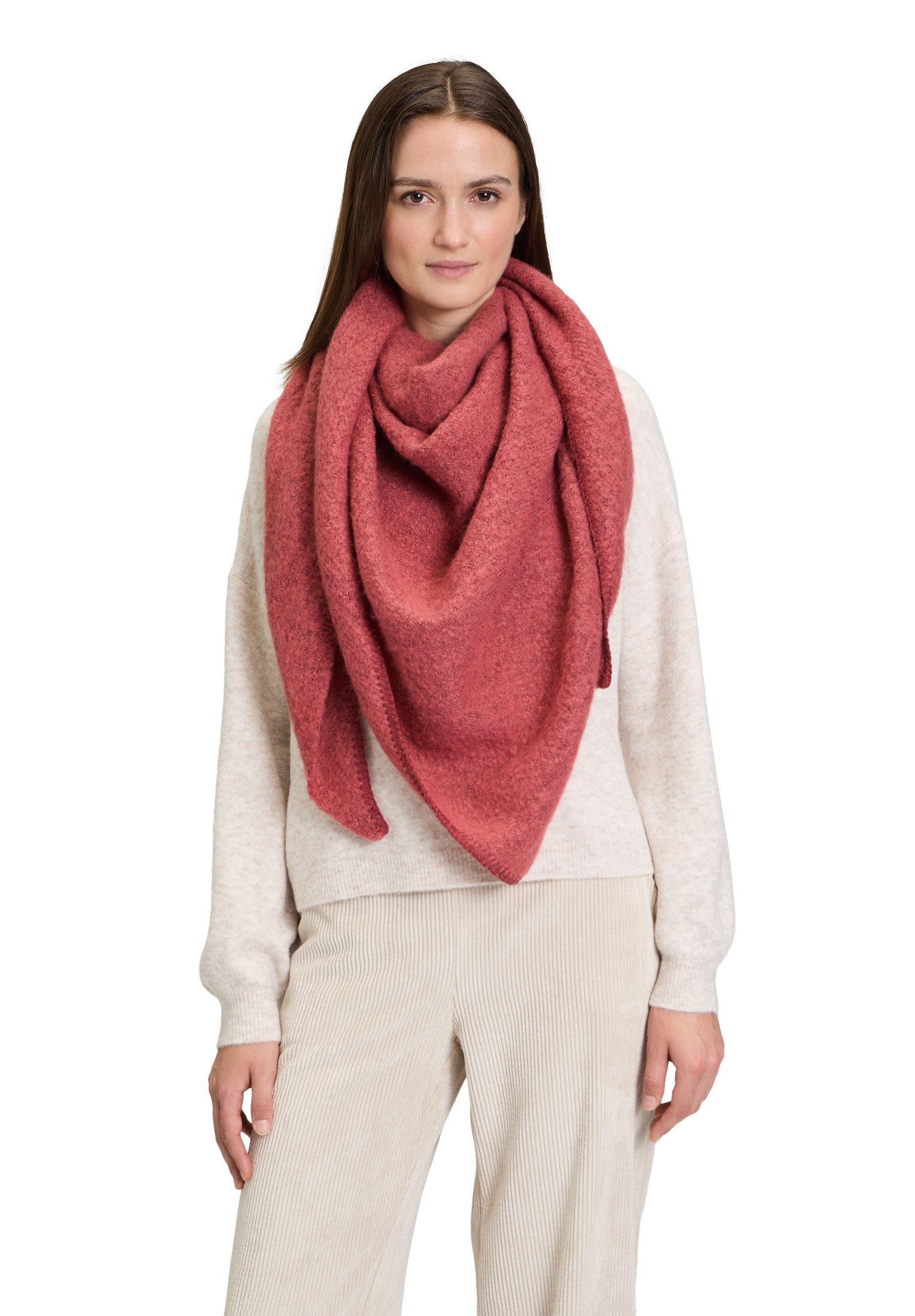 Cartoon Schal Damen Winterschal unifarben, Zierstich