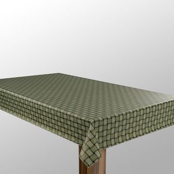 laro Tischdecke Wachstuch-Tischdecken Abwaschbar Grün Raster 3D rechteckig