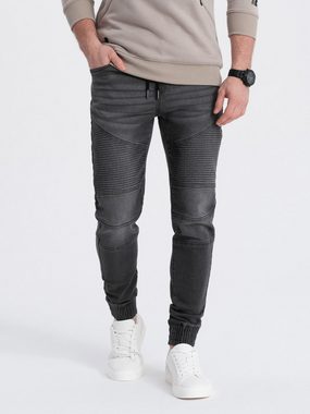 OMBRE Jeggings Herren-Jogginghose aus Denim mit Nähten