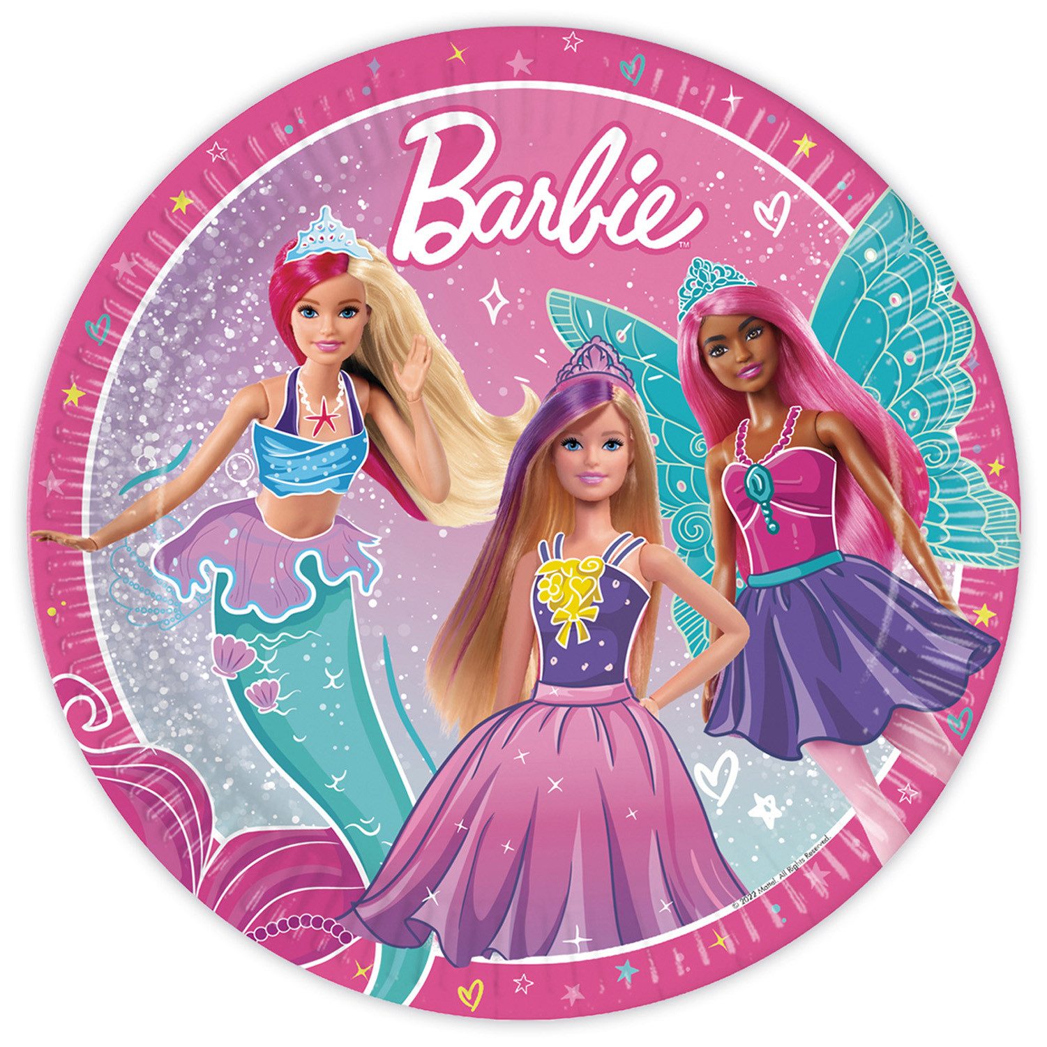 Procos Pappteller Pappteller Barbie Fantasy 23 cm ø, 8 Stück FSC
