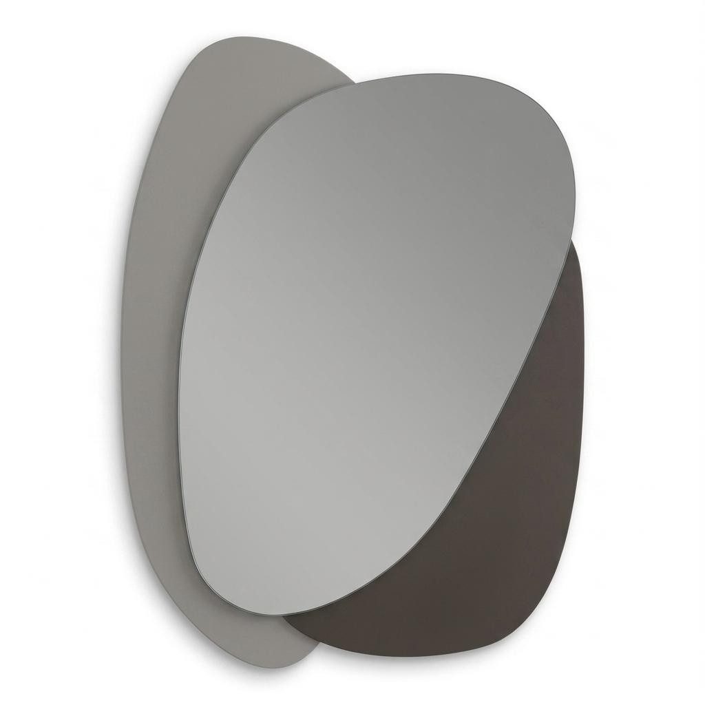 Xlmoebel Dekospiegel Eleganter Wandspiegel in Grau und Braun für das Schlafzimmer, Made in Europa