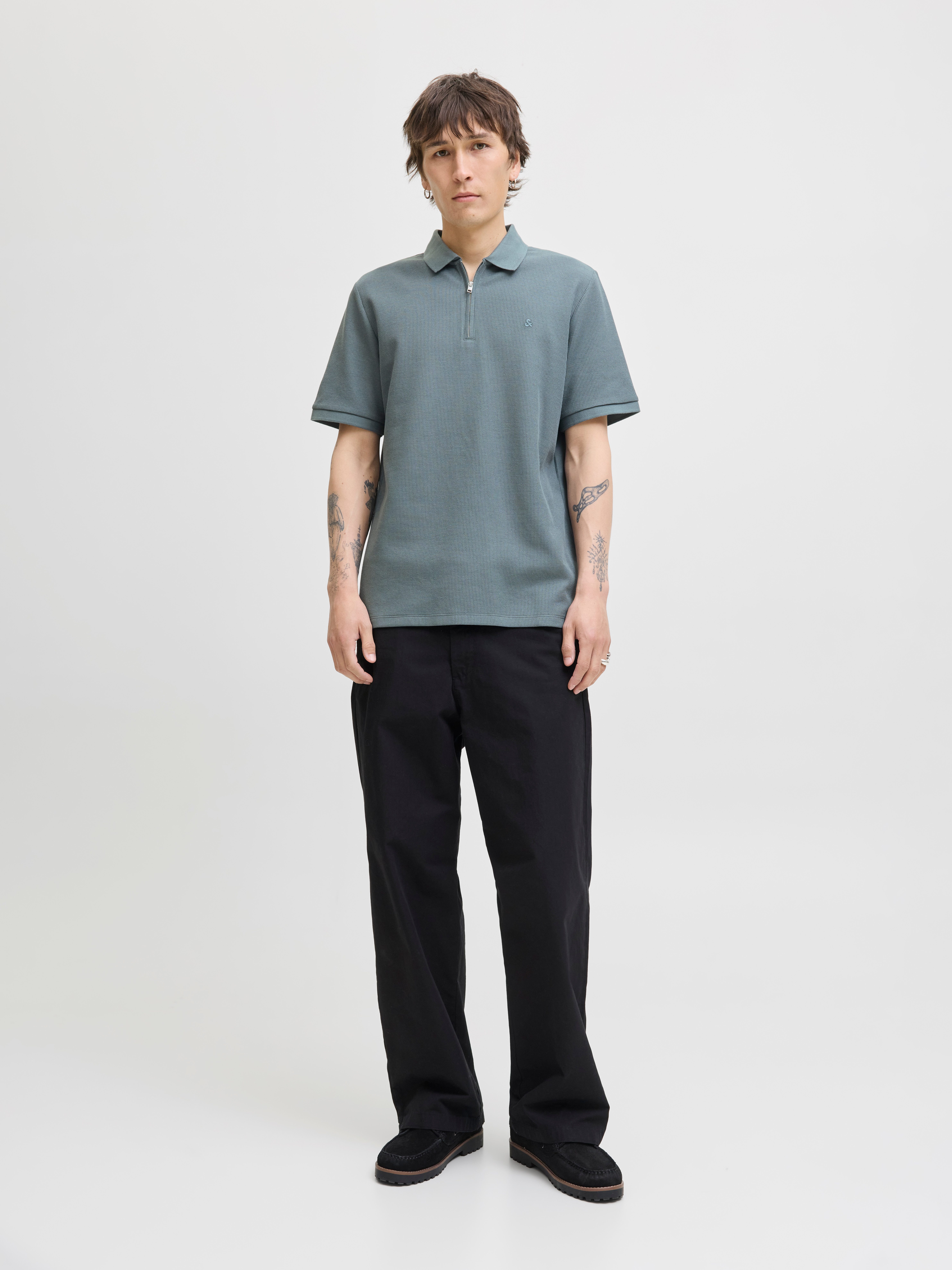 Jack & Jones Poloshirt JJEAUSTIN ZIP POLO SS NOOS mit Polokragen