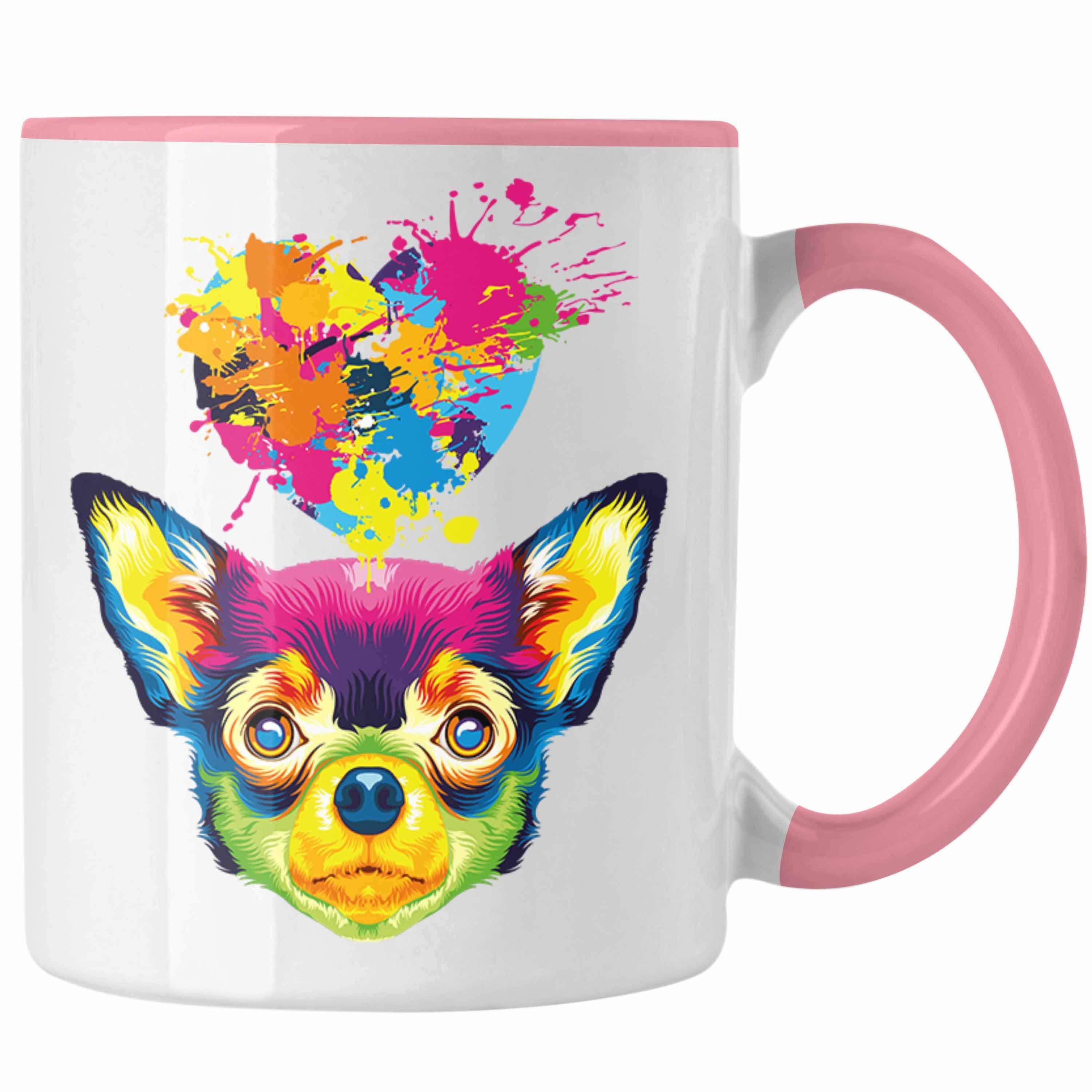 Trendation Tasse Chihuahua Herz Farbe Besitzer Tasse Geschenk Lustiger Spruch Geschenki Rosa