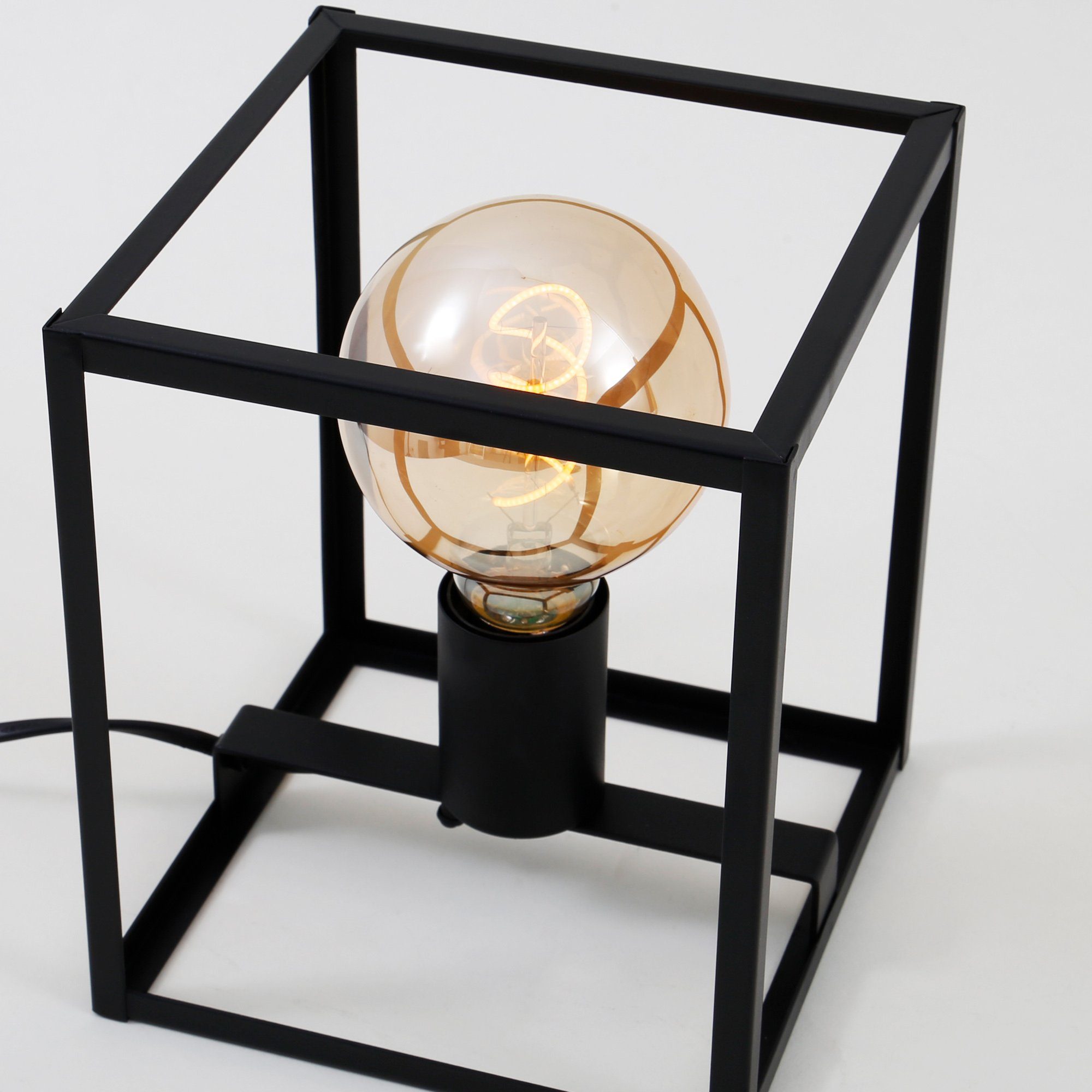 Briloner Leuchten Tischleuchte dekorativ Warmweiß, schwarz Leuchtmittel, (LxBxH) 170x170x200mm Tischlampe ohne 7020-015